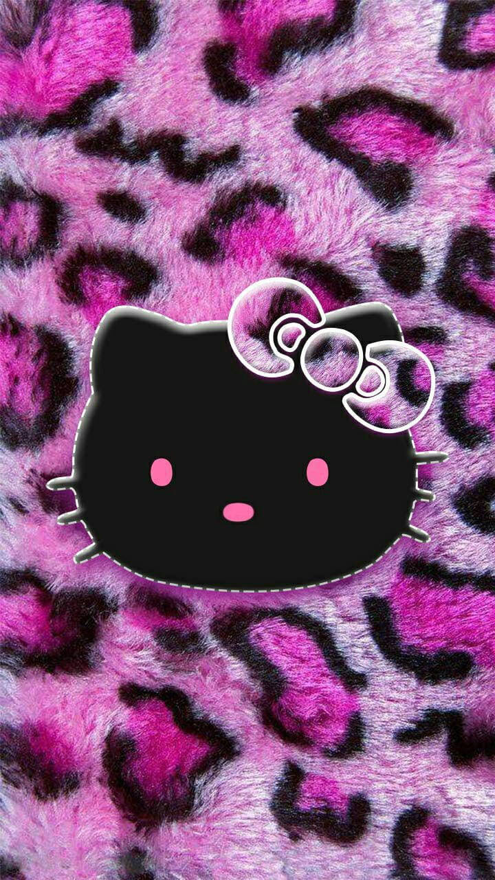 Hello Kitty Negra en Estampado Animal Fondos de pantalla