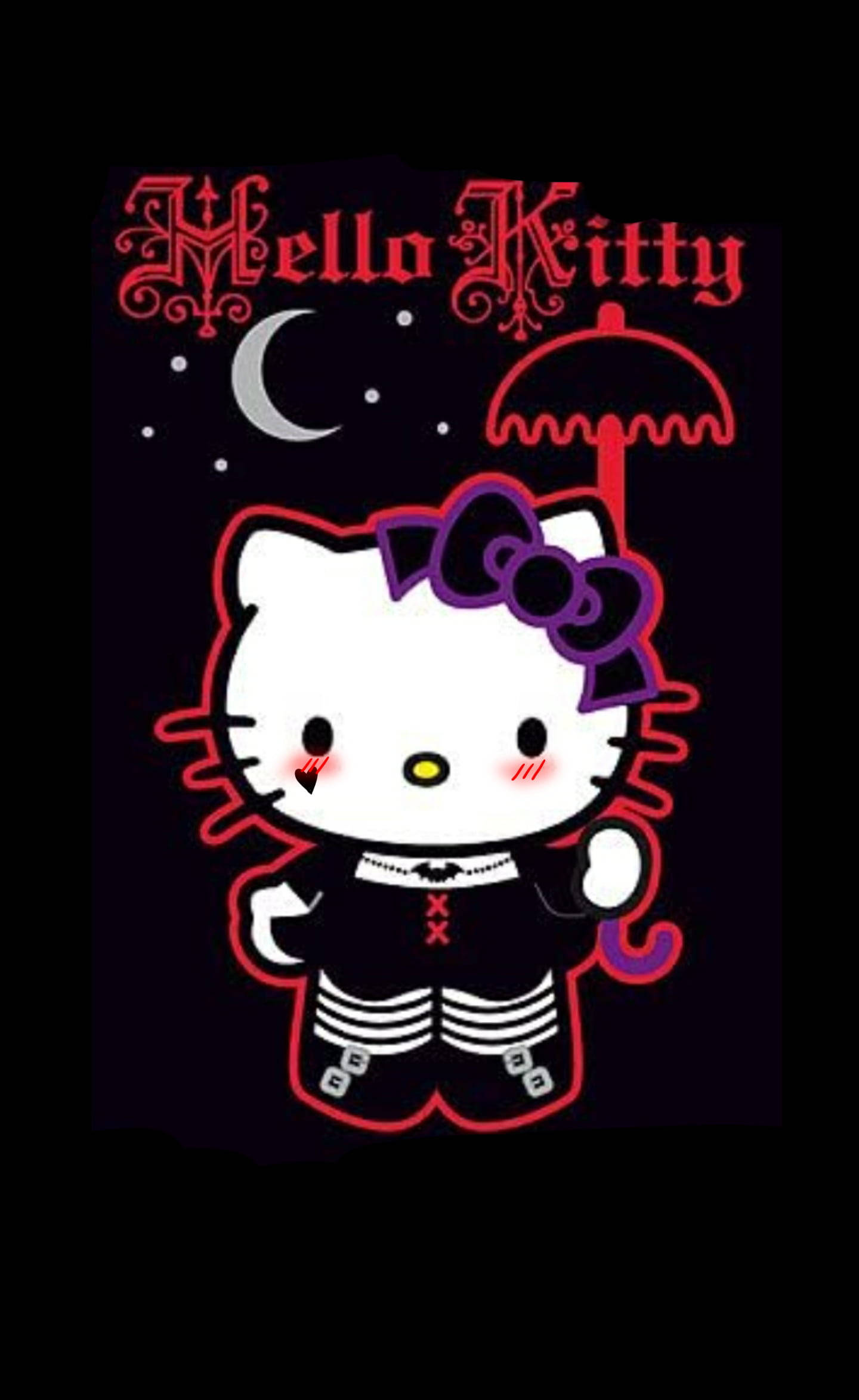 Hello Kitty Negra con Disfraz Escena Fondos de pantalla