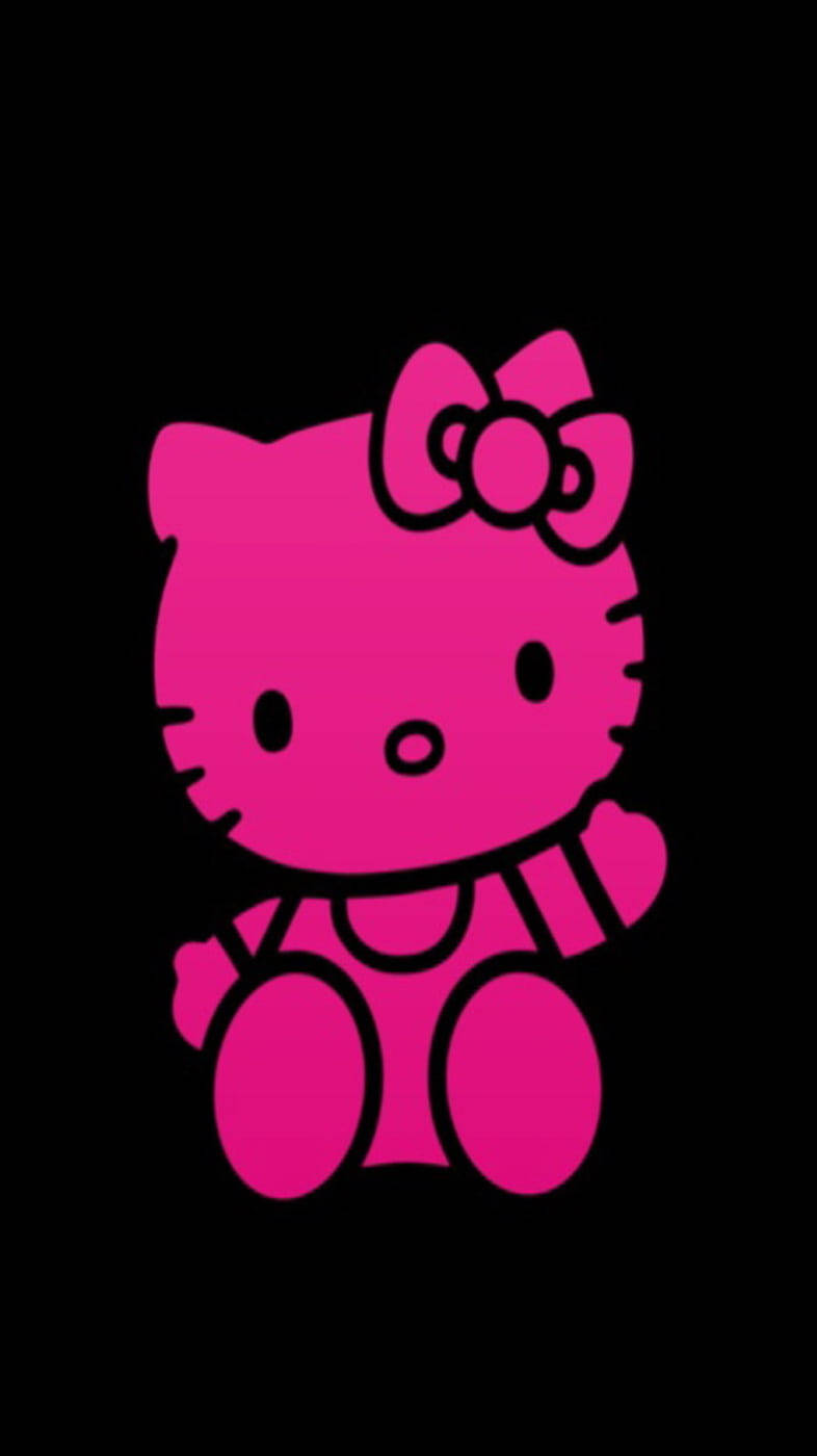 Hello Kitty rosa neón y negro Fondos de pantalla