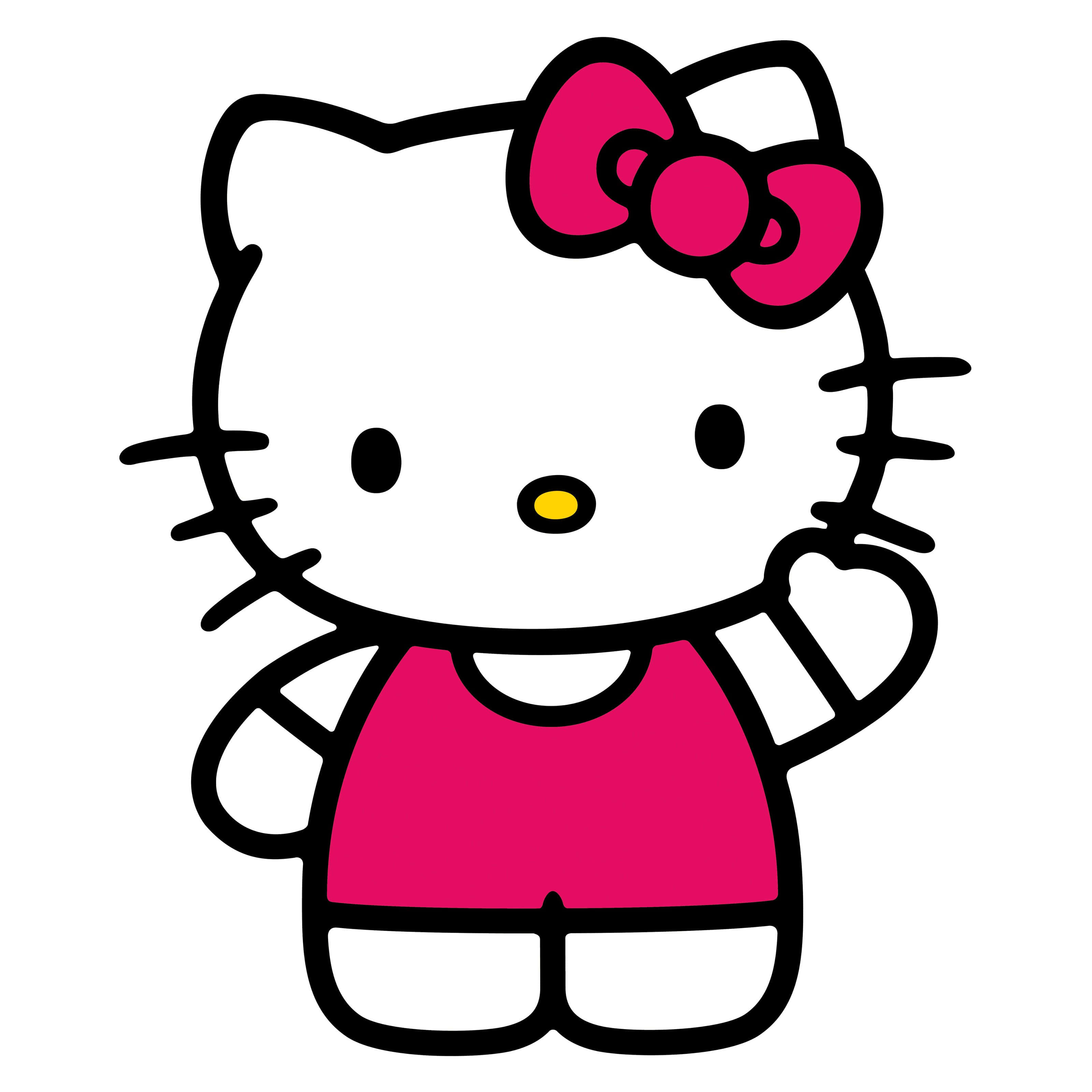 Hello Kitty saludando en fondo rosa Fondos de pantalla
