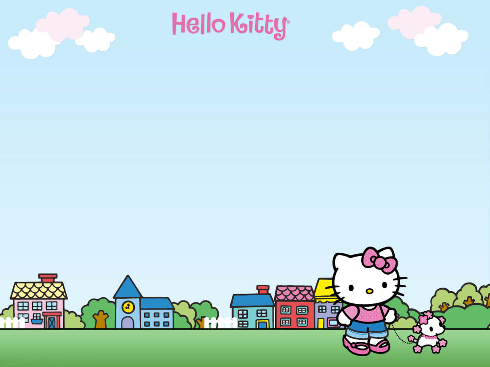 Hello Kitty Sobre Fondo de Campo Fondos de pantalla