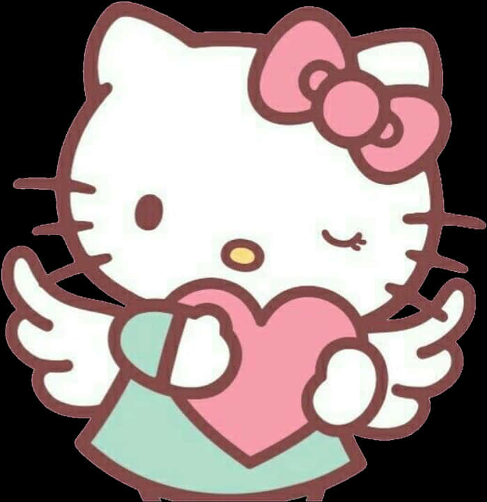 Hello Kitty Sosteniendo un Corazón Fondos de pantalla
