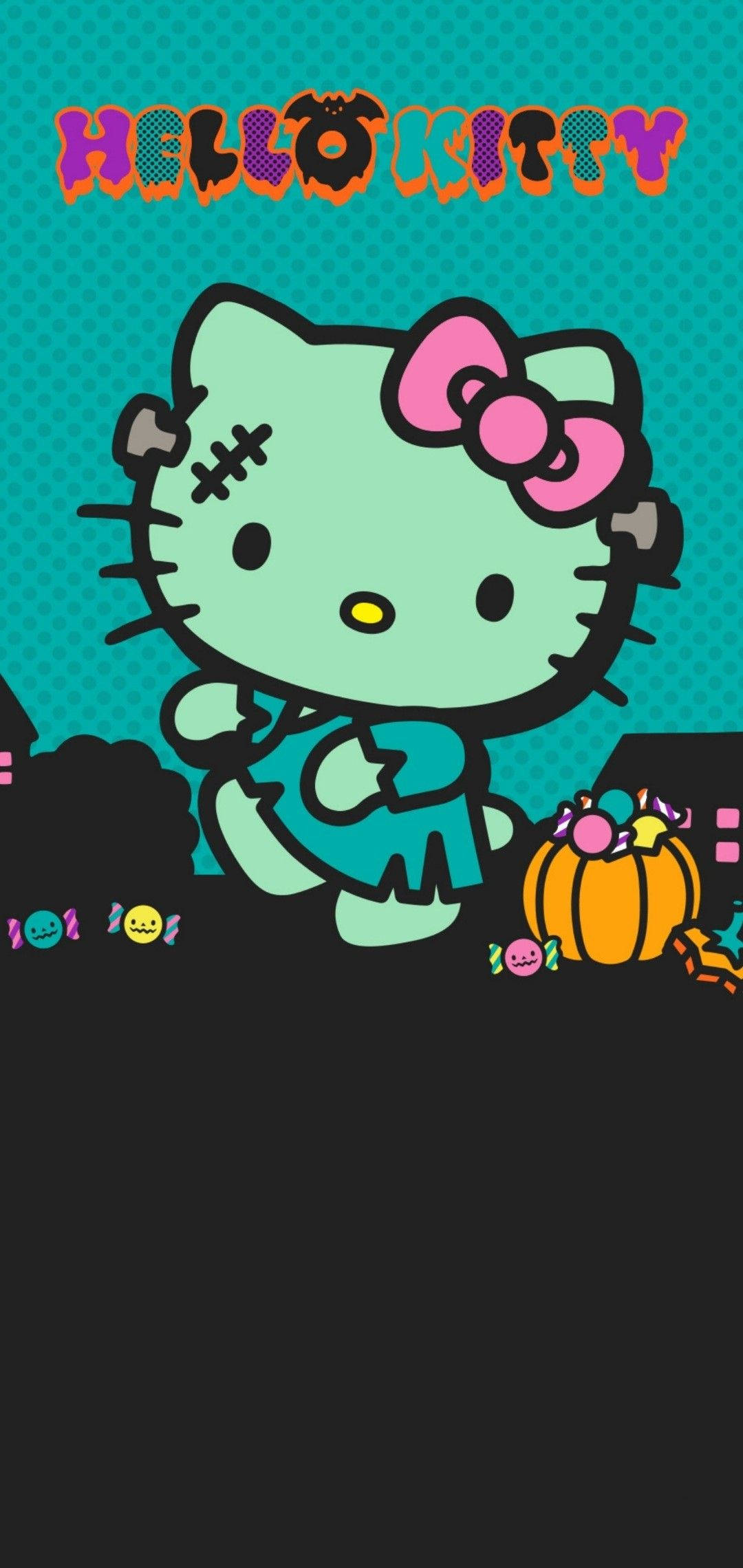 Hello Kitty Zombie Halloween Verde Fondos de pantalla