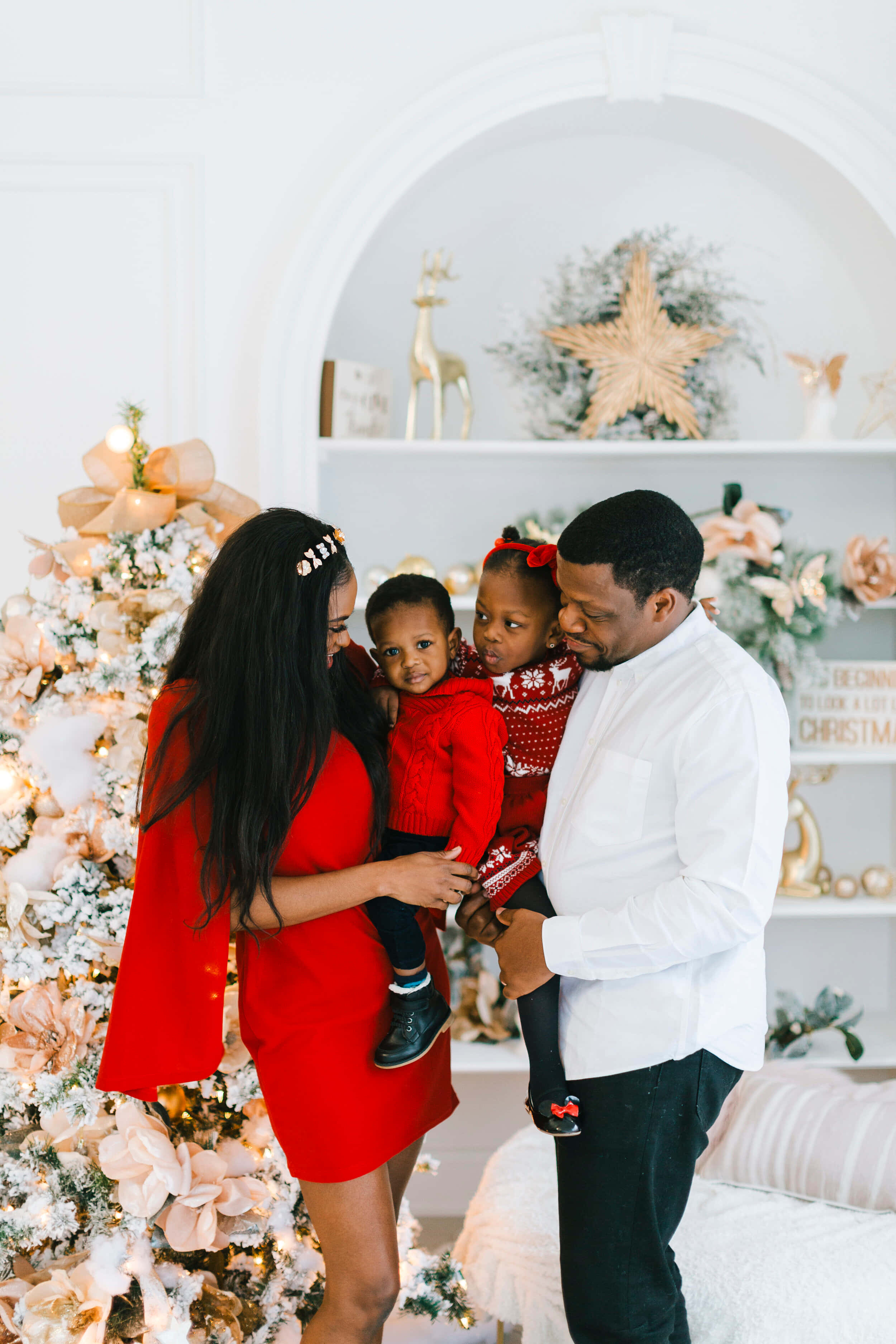 Hermosa Foto de Familia Negra en Navidad Fondos de pantalla