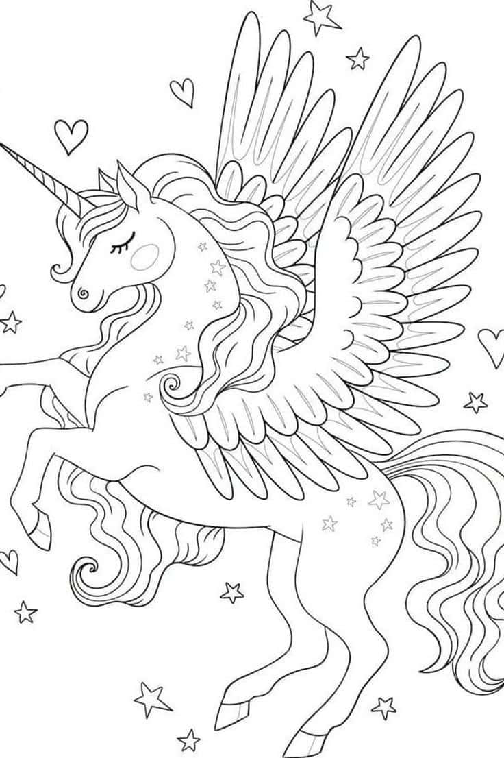 Hermosas Alas de Unicornio para Colorear Fondos de pantalla