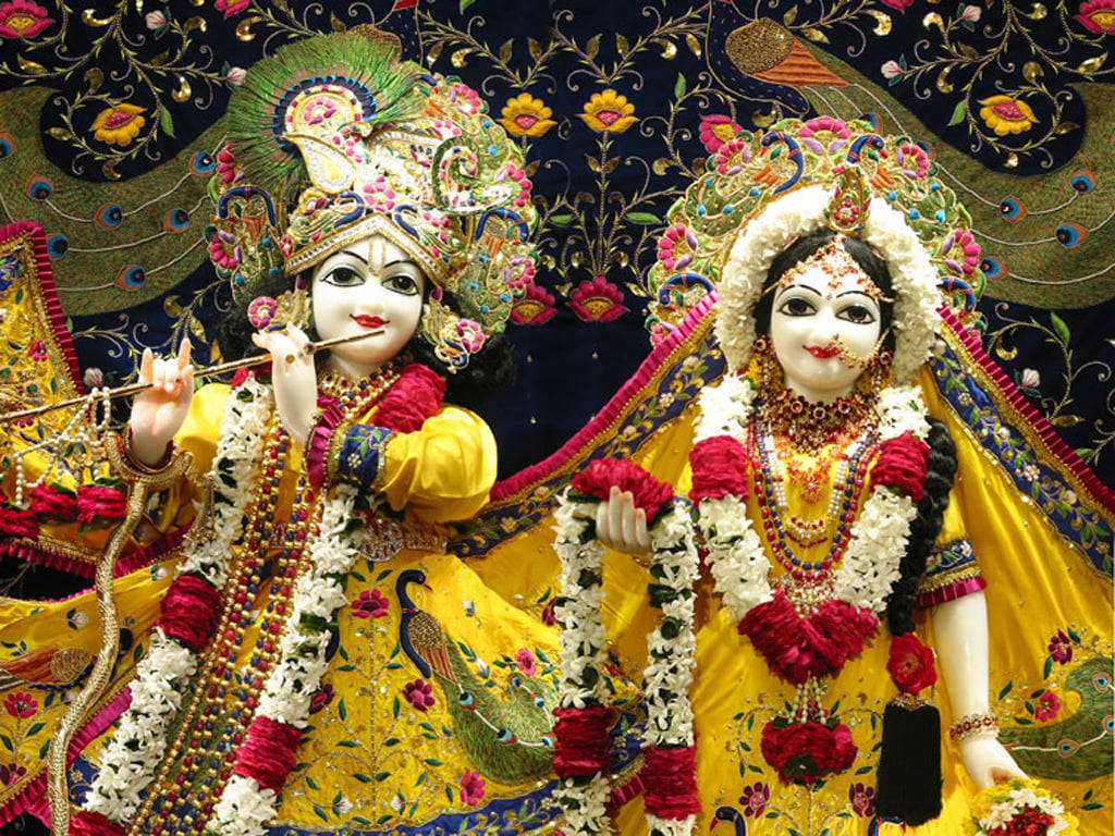 Hermosas Figurillas de los Dioses Krishna y Radha Fondos de pantalla