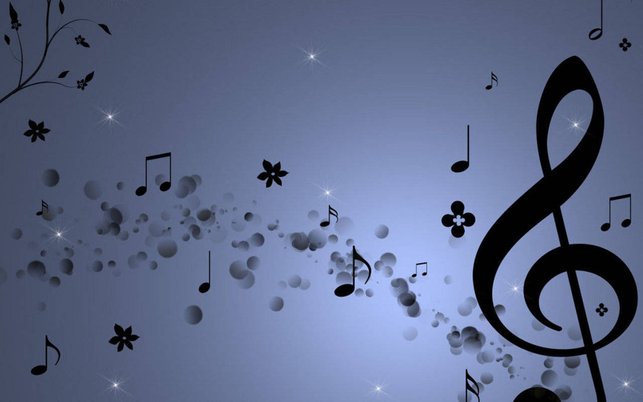 Hermosas flores y notas musicales Fondos de pantalla