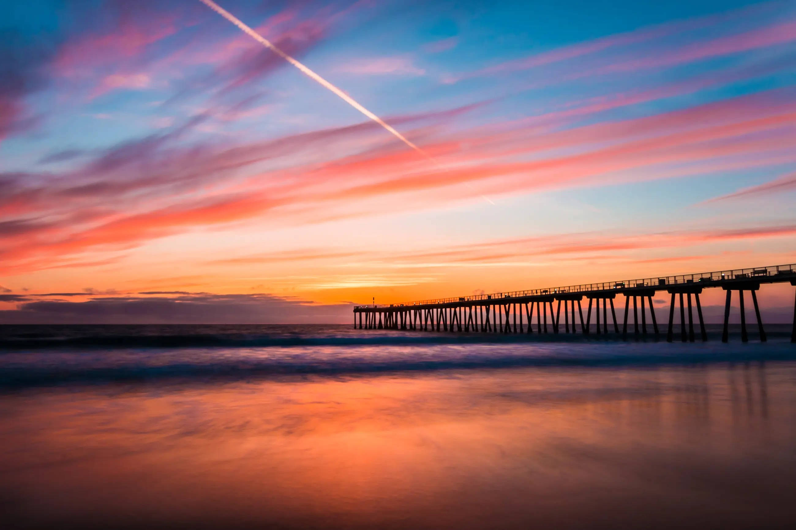 Hermoso atardecer en el muelle de Los Ángeles Fondos de pantalla