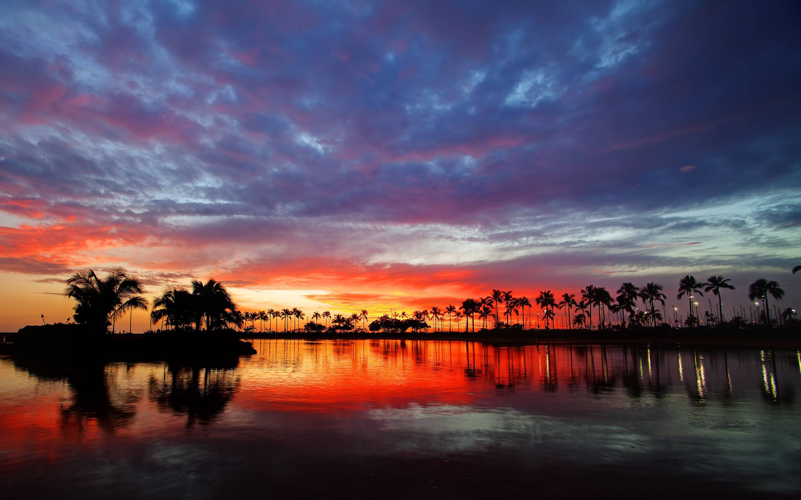 Hermoso atardecer en la isla de Hawái Fondos de pantalla