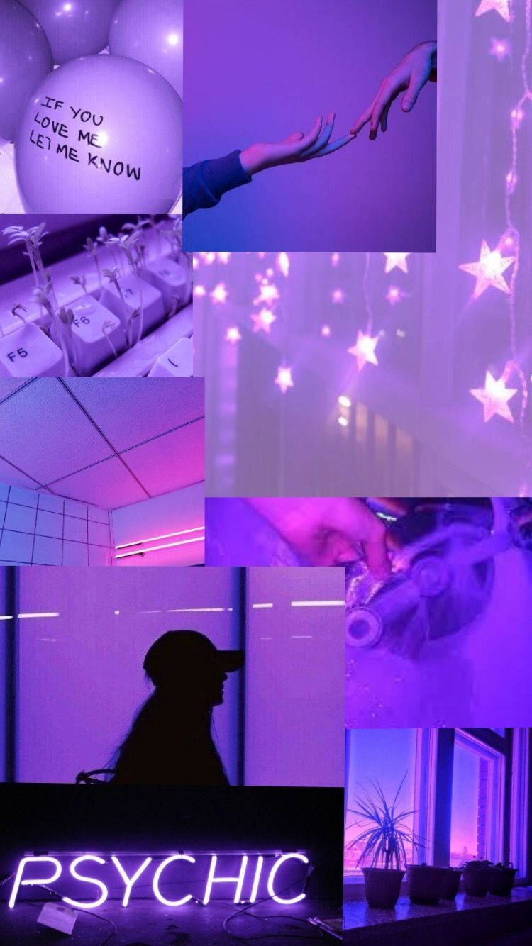 Hermoso collage Tumblr en púrpura pastel Fondos de pantalla