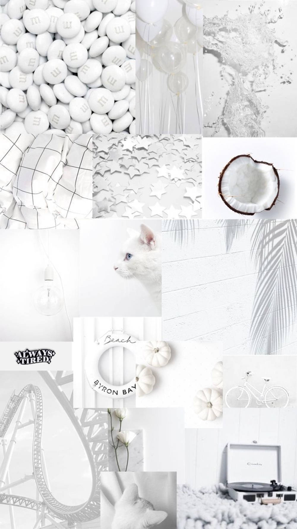 Hermoso fotomontaje blanco estético para iPhone Fondos de pantalla