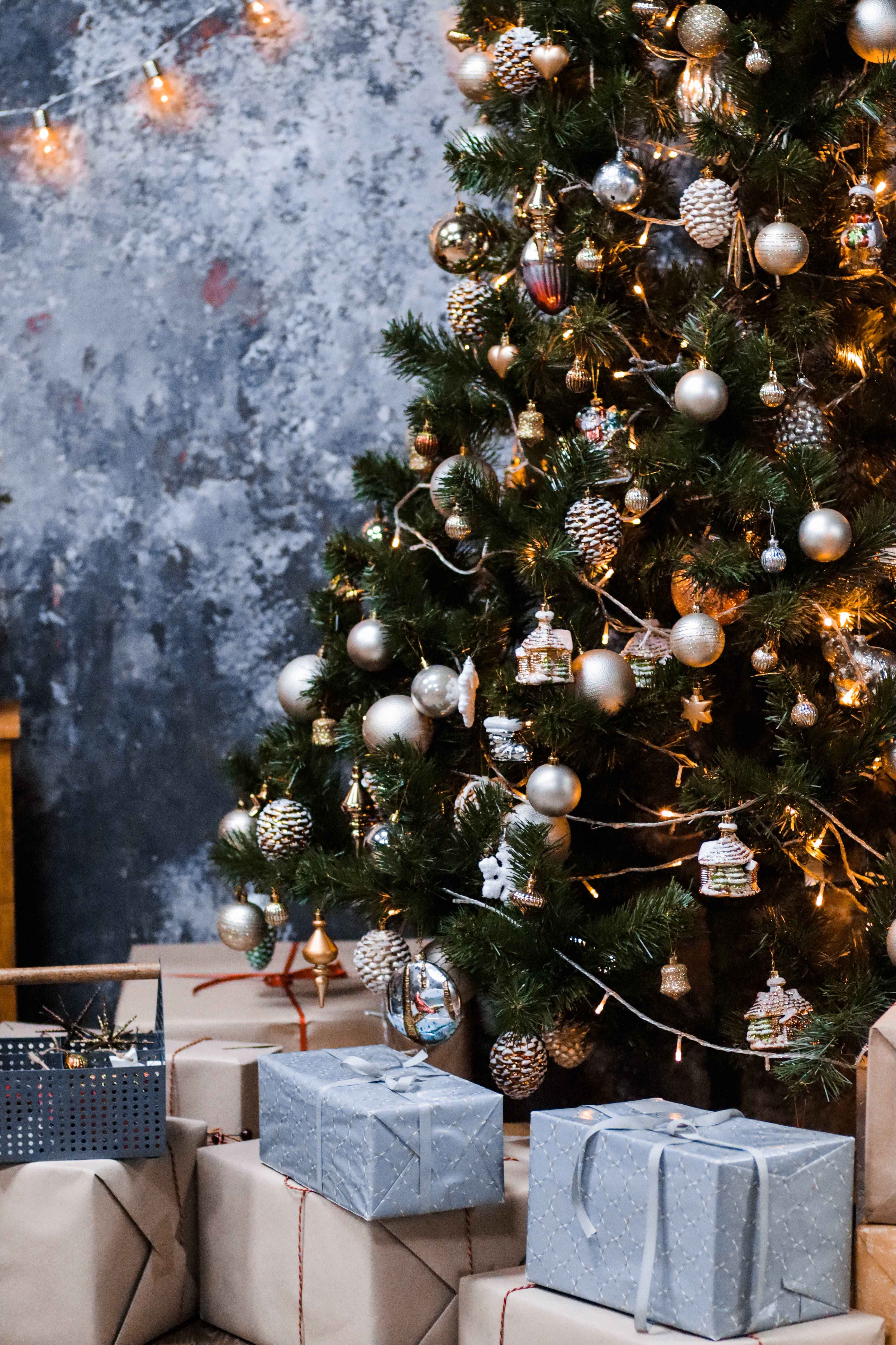 Hermosos Regalos de Navidad en Azul Fondos de pantalla