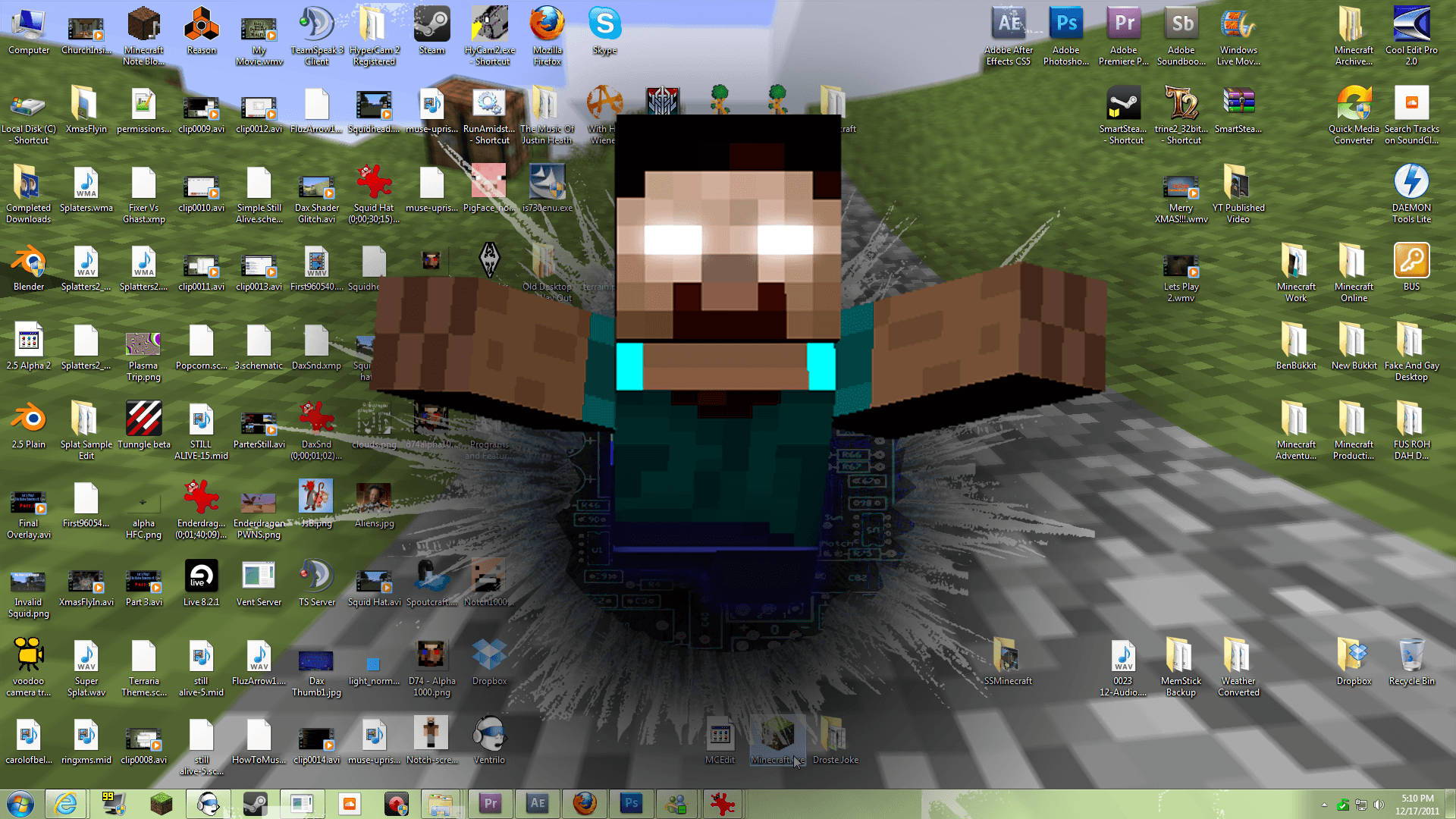 Herobrine de Minecraft saliendo de la pantalla de la computadora Fondos de pantalla