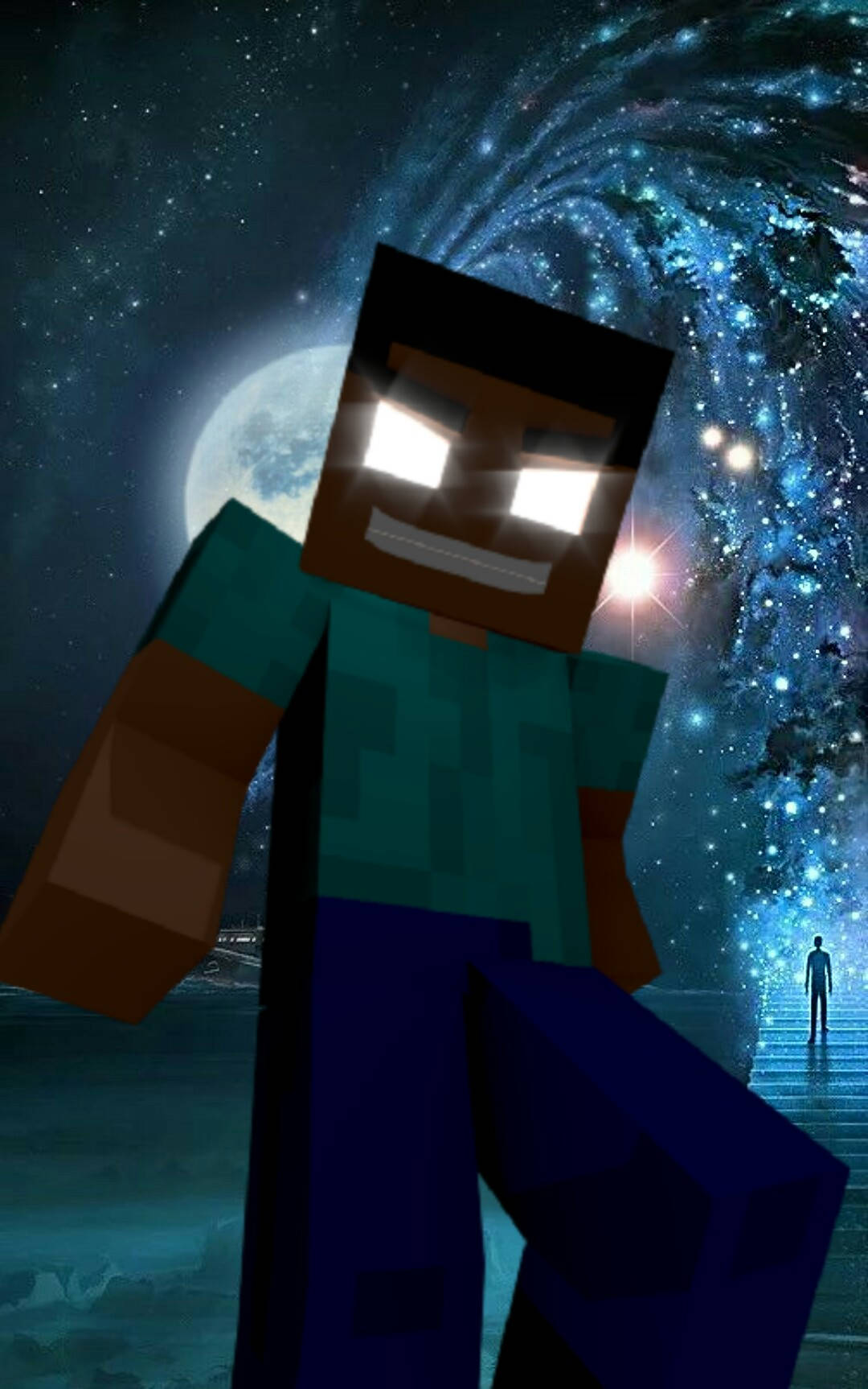 Herobrine Luna Llena Arte Fondos de pantalla