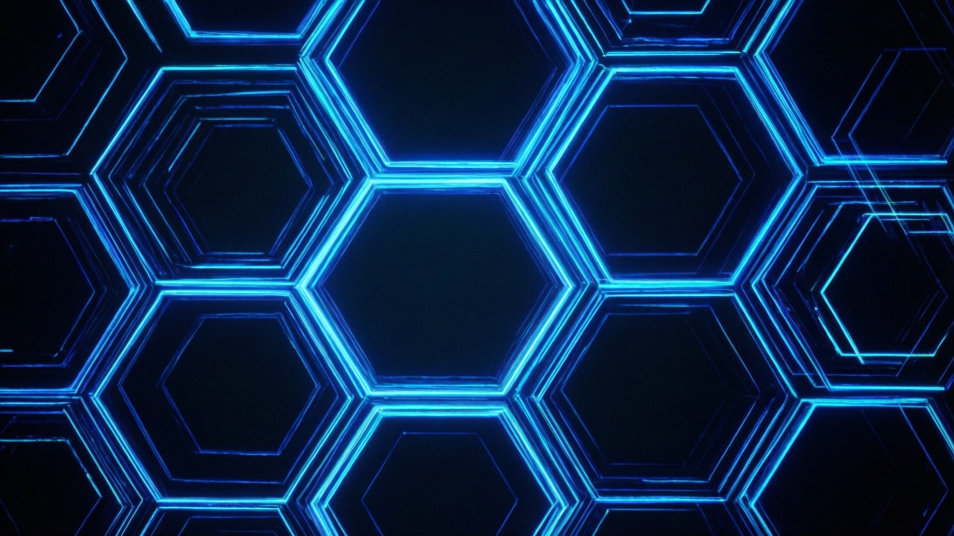 Hexágonos Azul Neón Fondos de pantalla