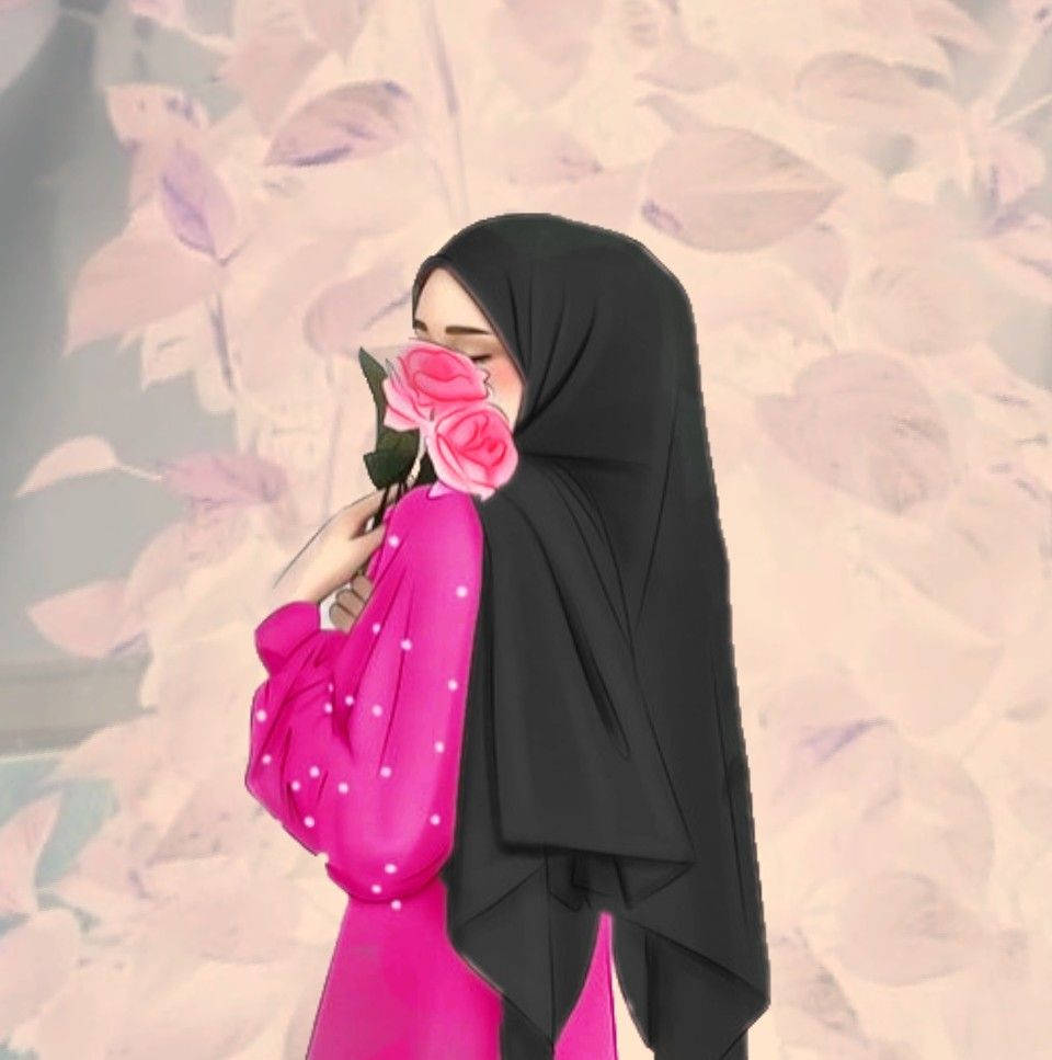 Hijab de caricatura rosa Fondos de pantalla