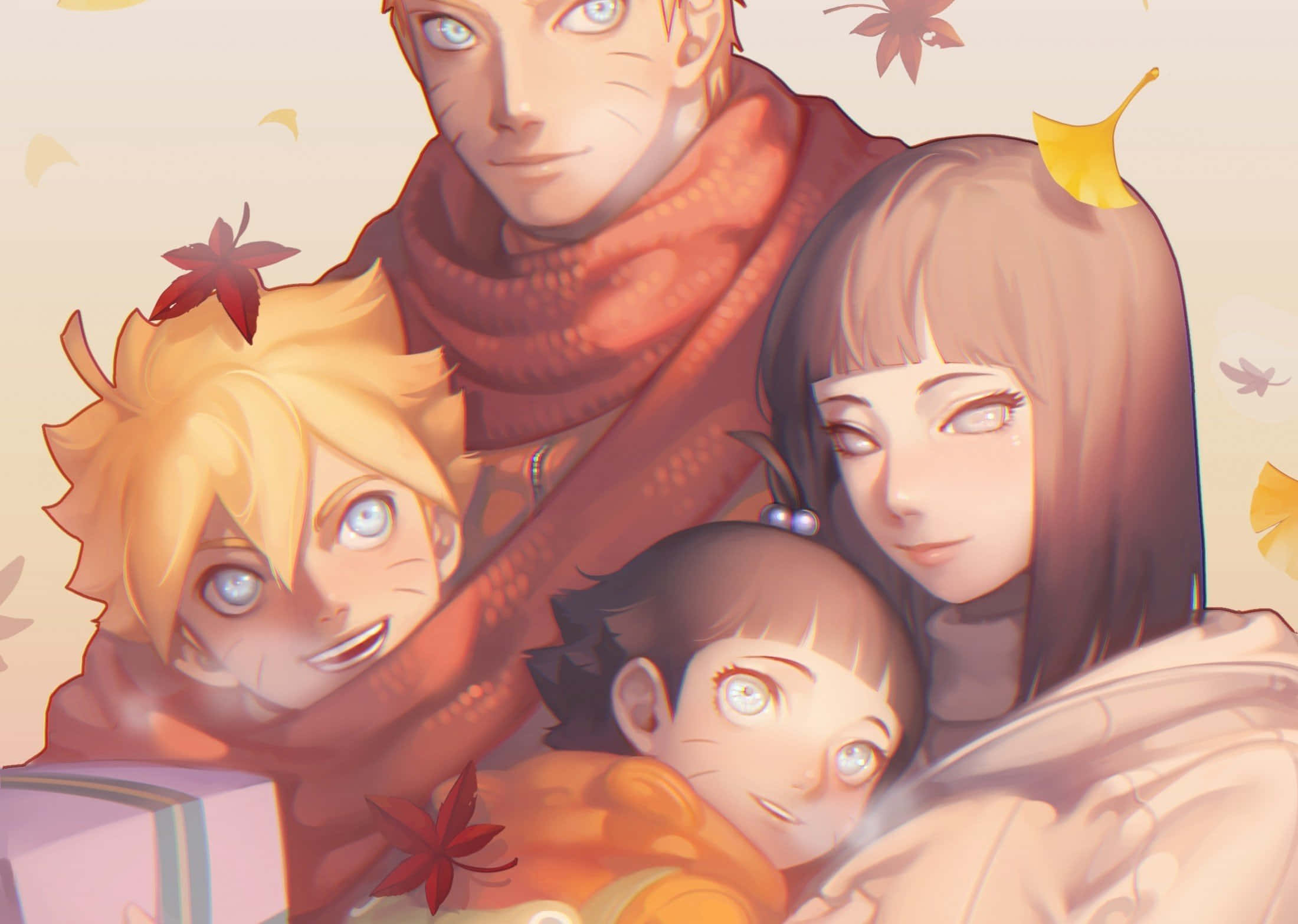 Hinata Uzumaki Hojas de Otoño Fondos de pantalla