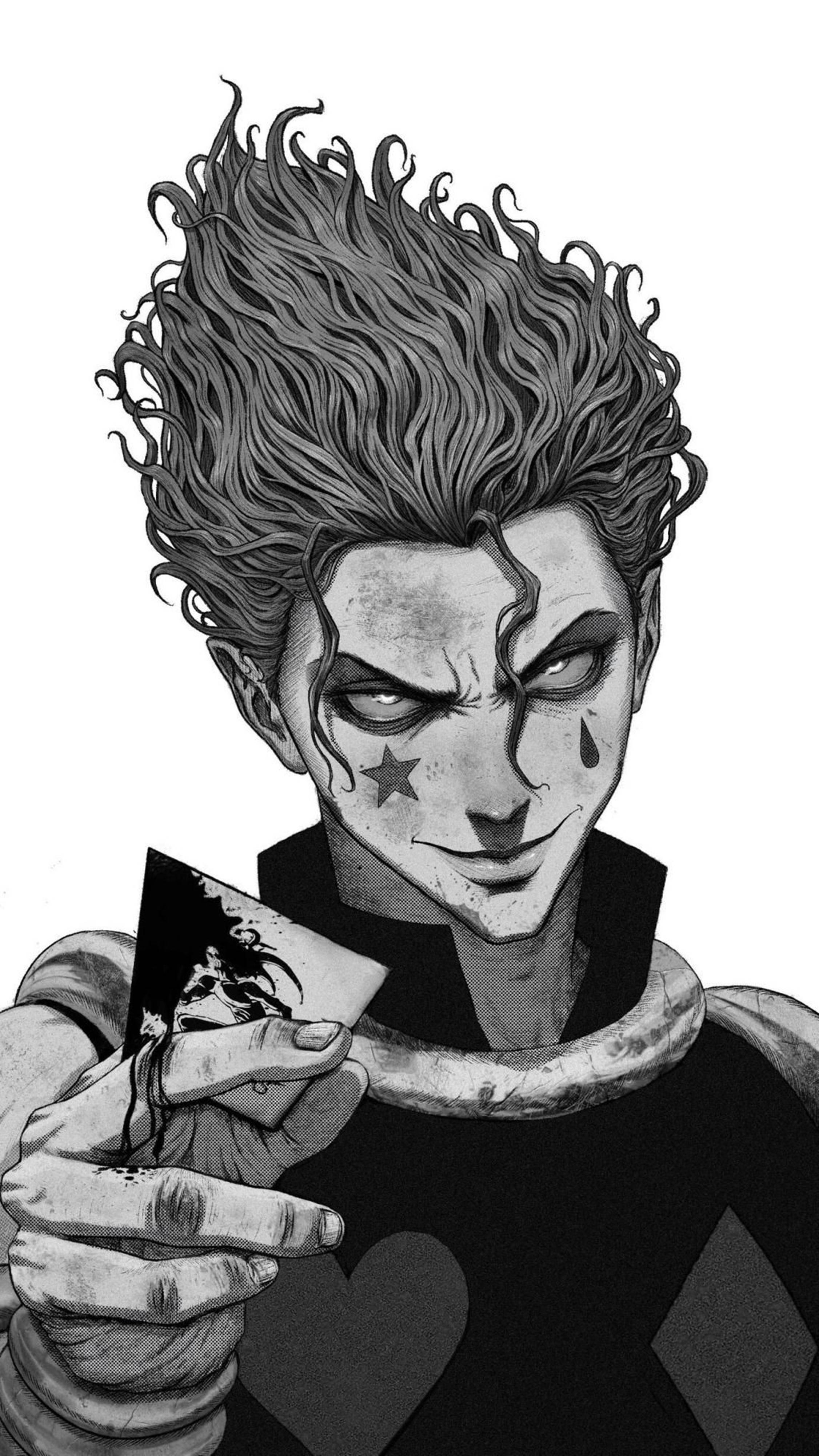 Hisoka en Blanco y Negro - Un Impactante Retrato 4K Fondos de pantalla