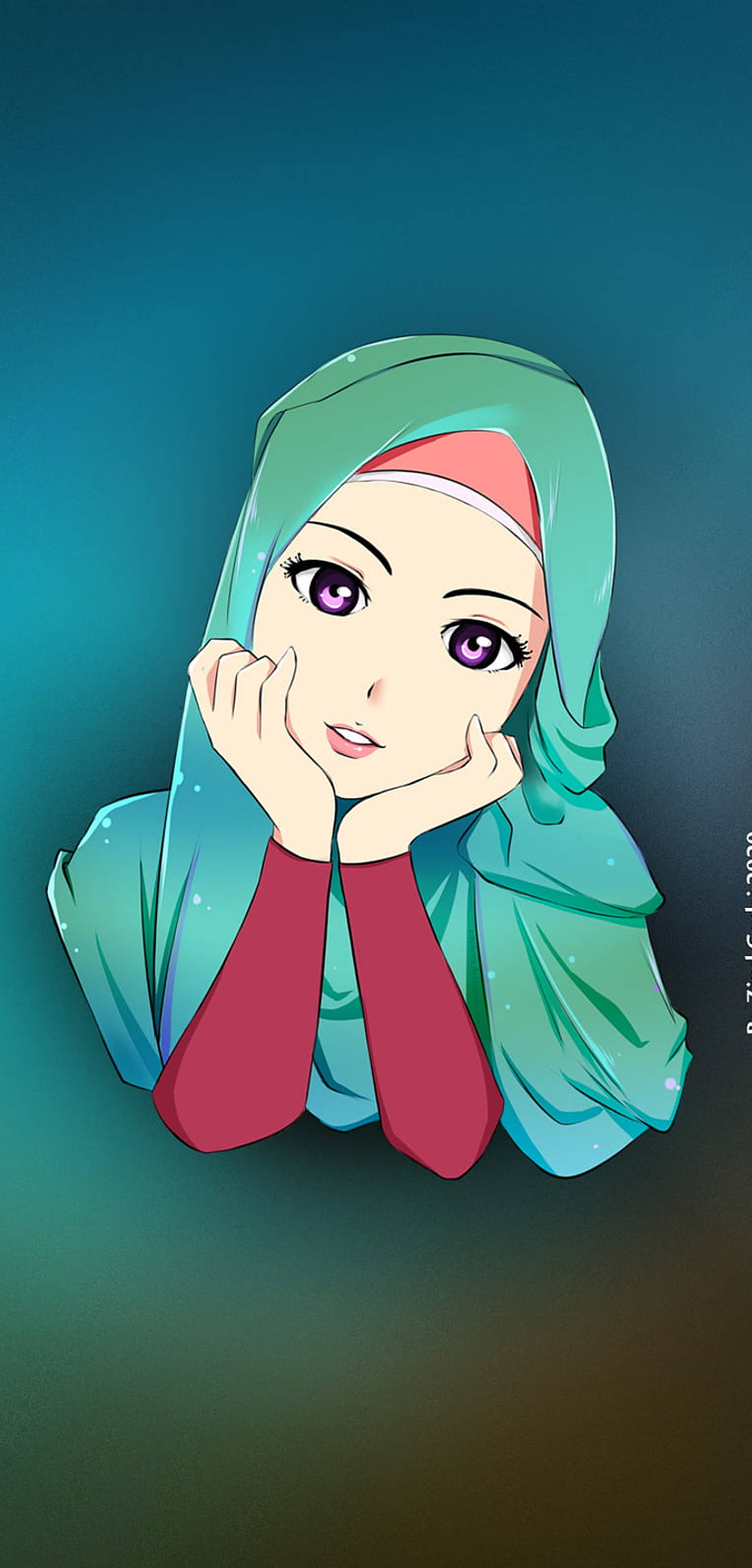 Hiyab Verde Caricatura Fondos de pantalla