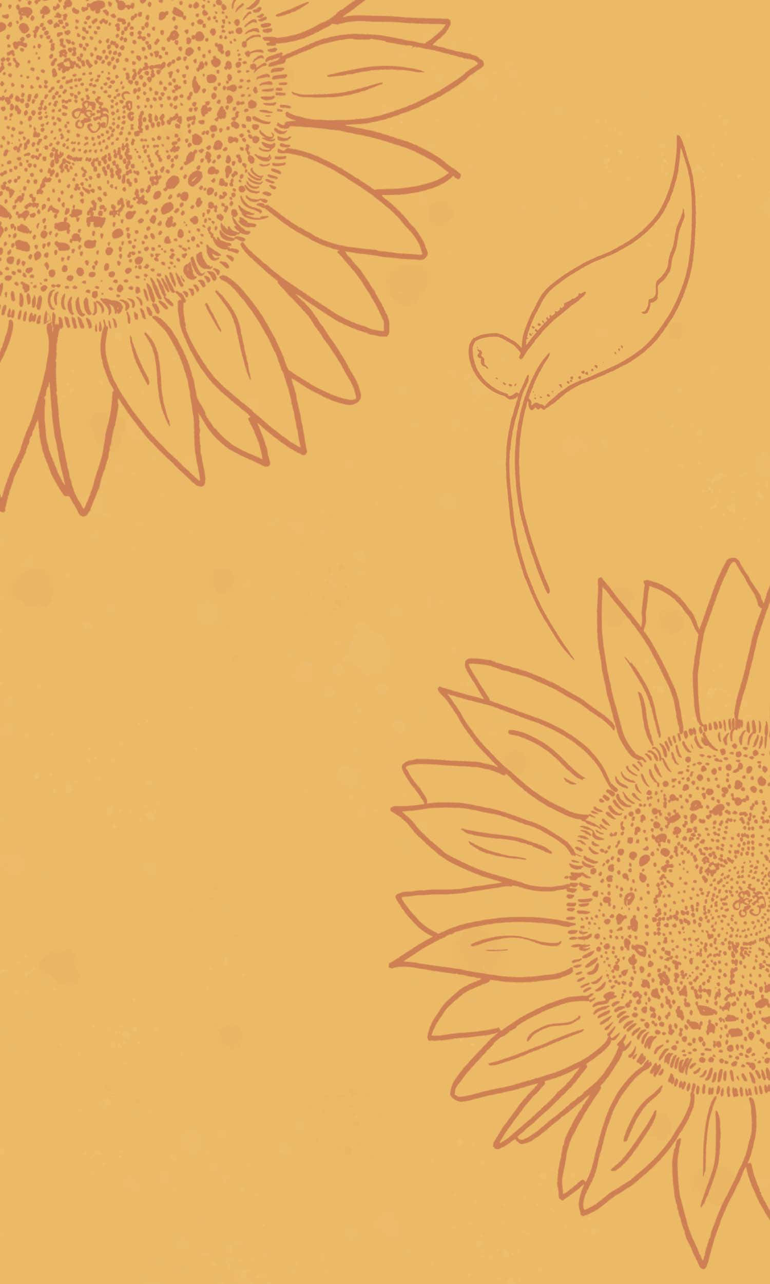 Hoja marrón y girasol estético para iPhone Fondos de pantalla
