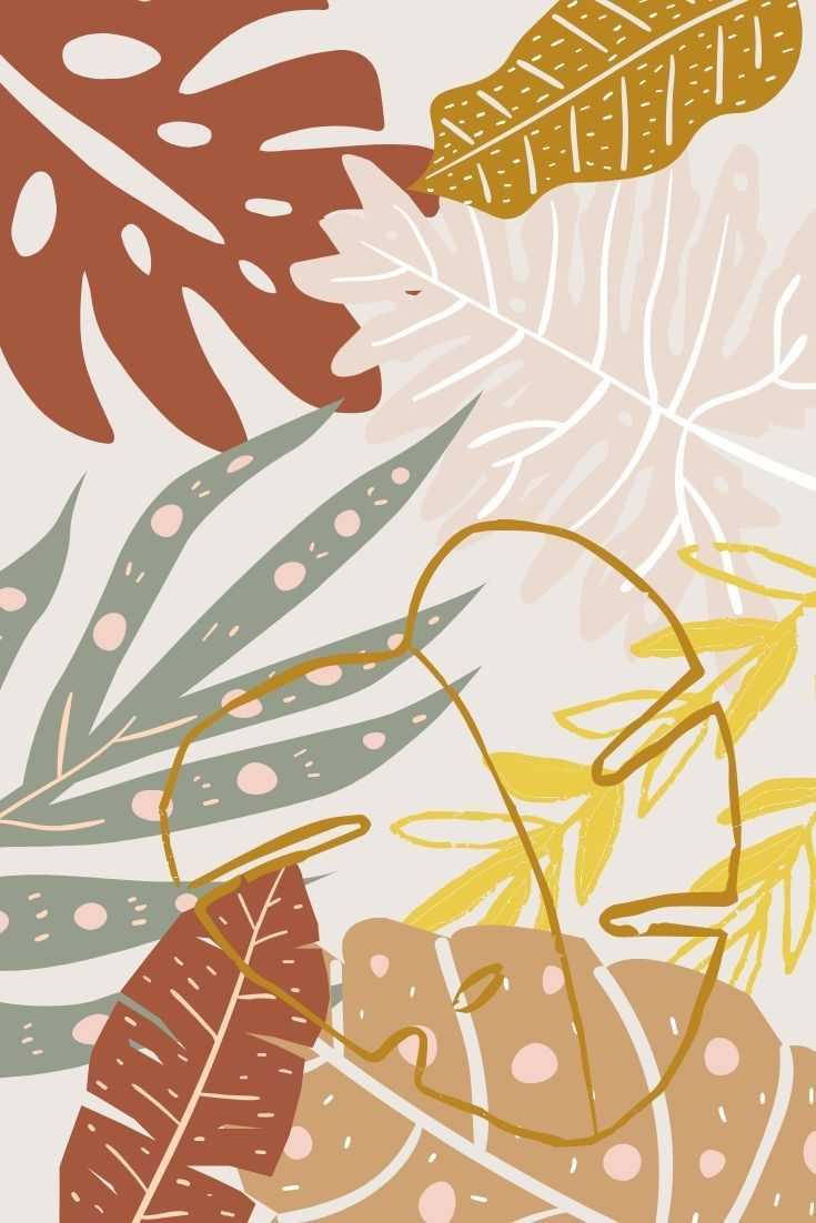 Hojas de Estilo Boho en Tonos Neutros Fondos de pantalla