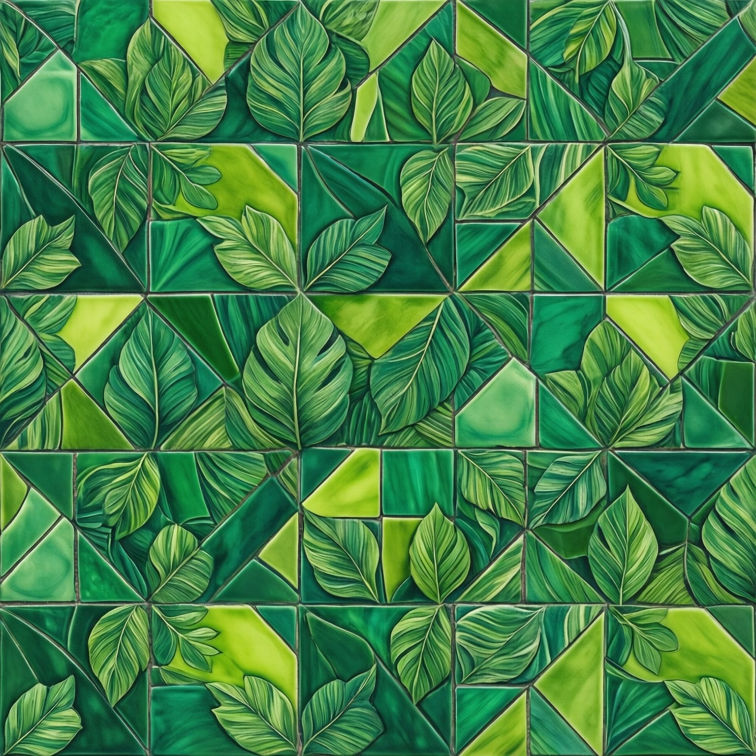 Hojas Geométricas Verdes Fondos de pantalla