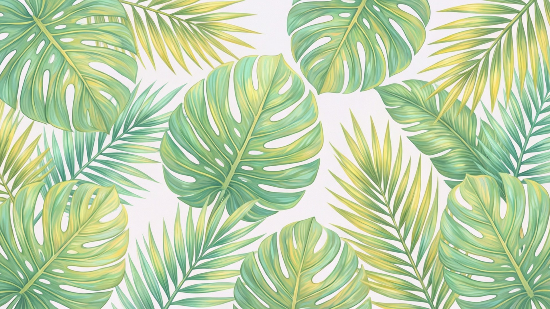 Hojas Tropicales Pastel Fondos de pantalla