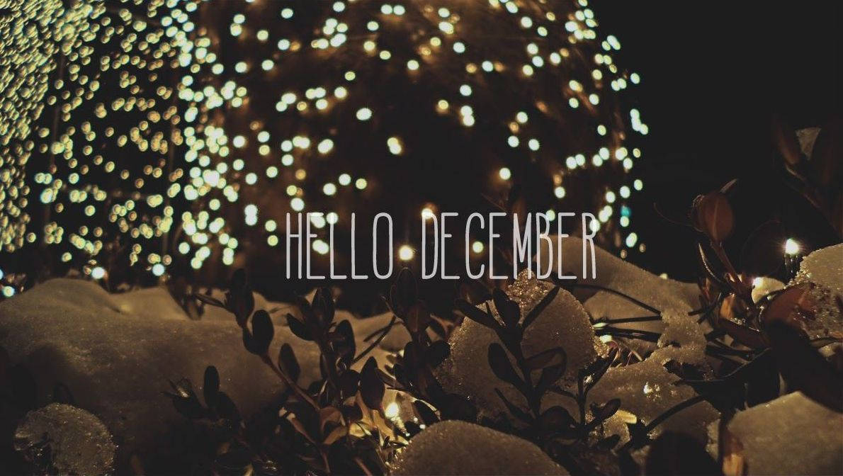 Hola Diciembre Noche Nevada Estética Fondos de pantalla