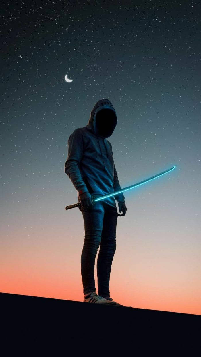 Fondo de pantalla de hombre con sudadera con capucha.