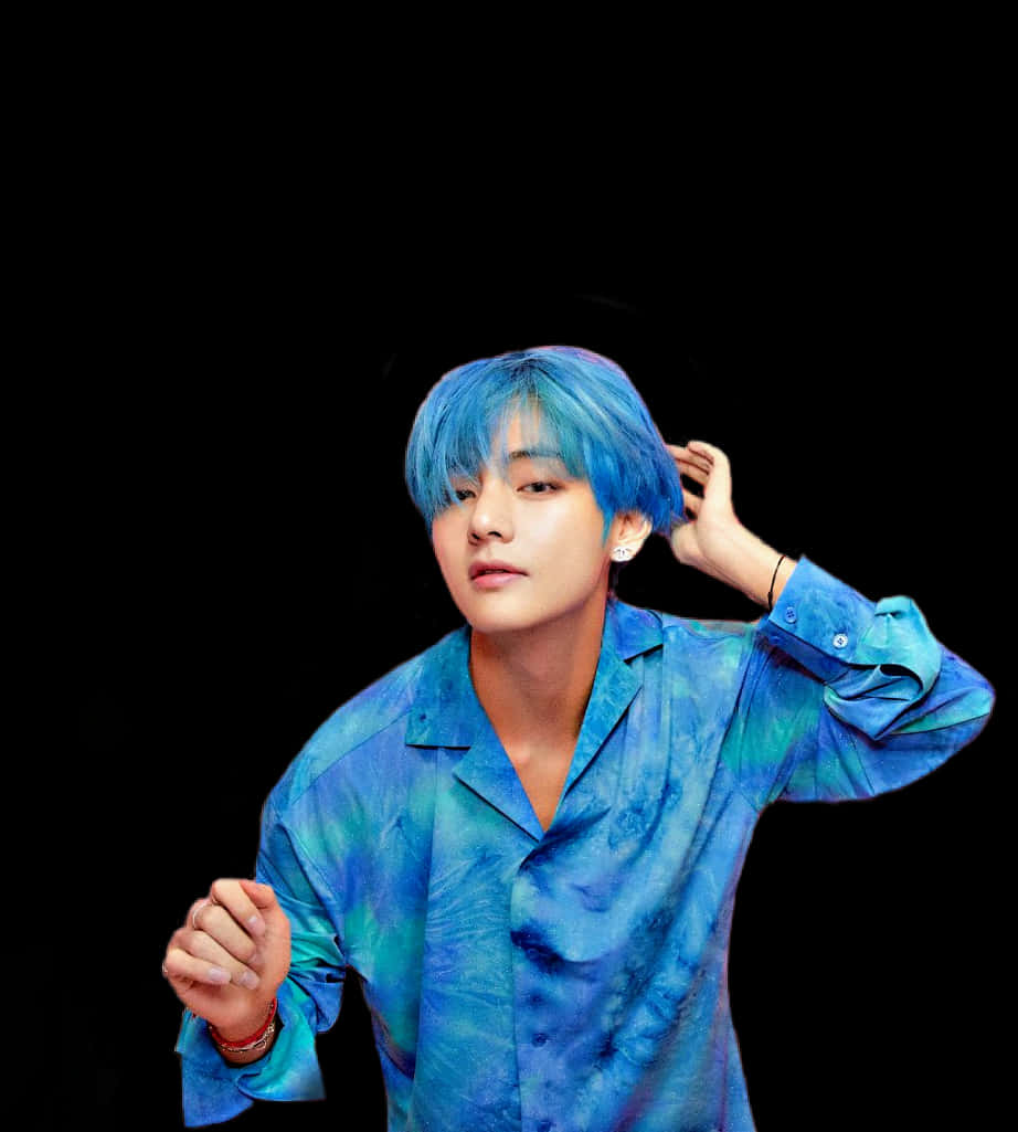 Hombre de cabello azul con camisa azul Fondos de pantalla