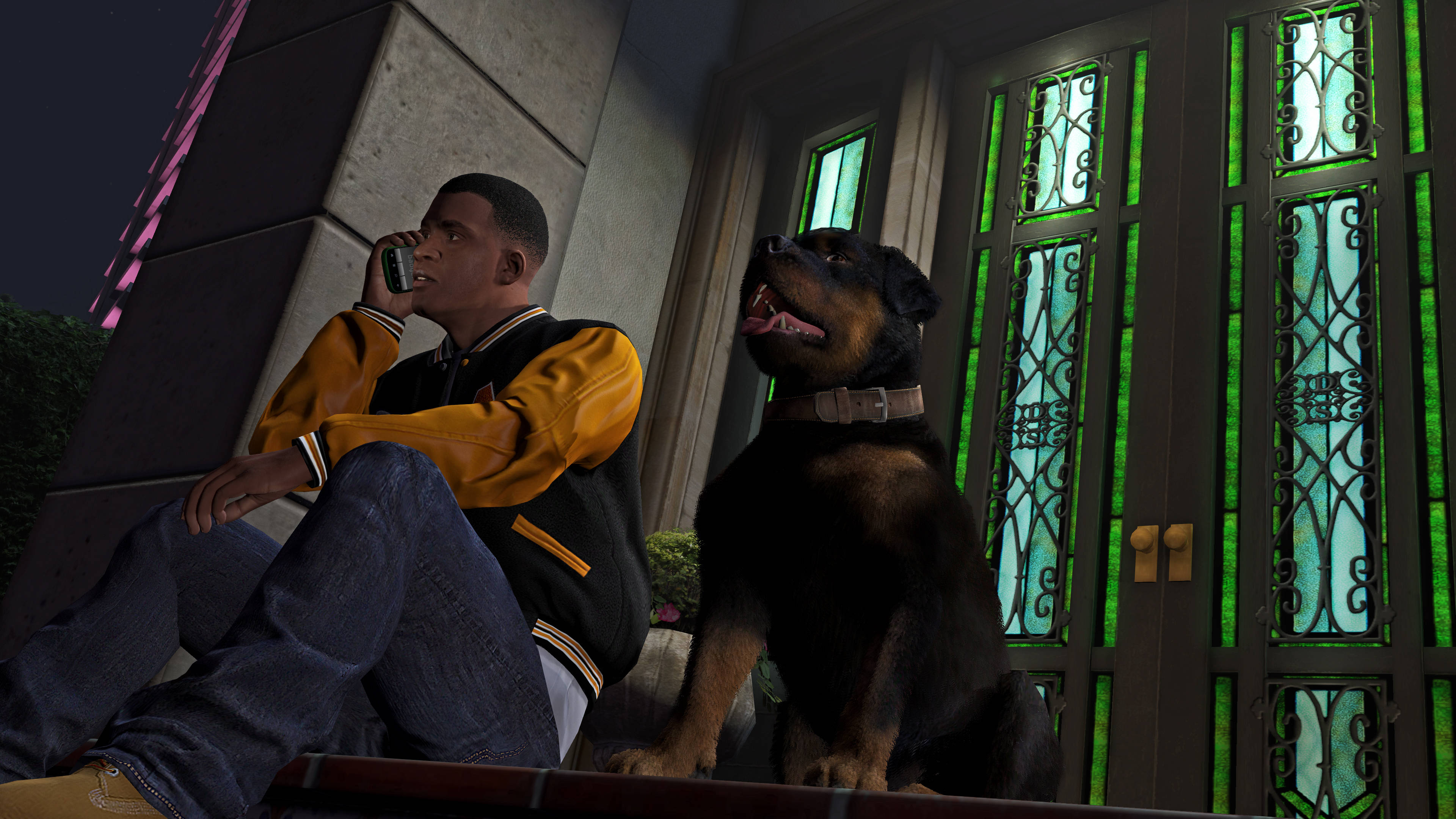 Hombre de GTA genial con su perro Fondos de pantalla
