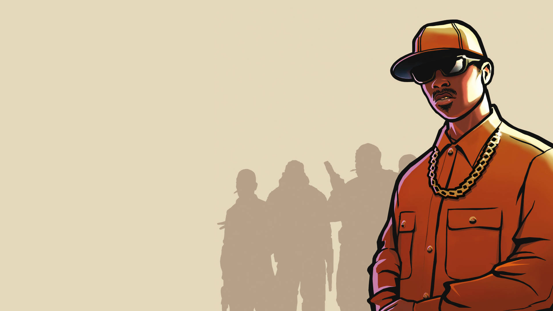 Hombre negro en naranja de GTA SA en 4K
