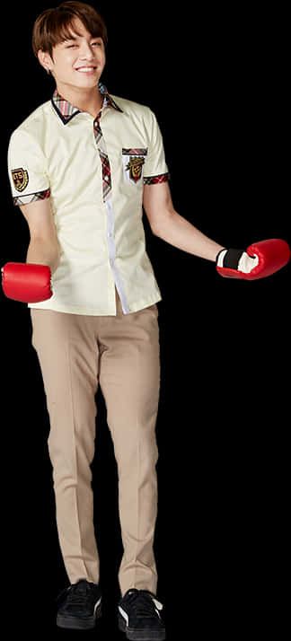 Hombre Sonriente con Guantes de Boxeo Fondos de pantalla