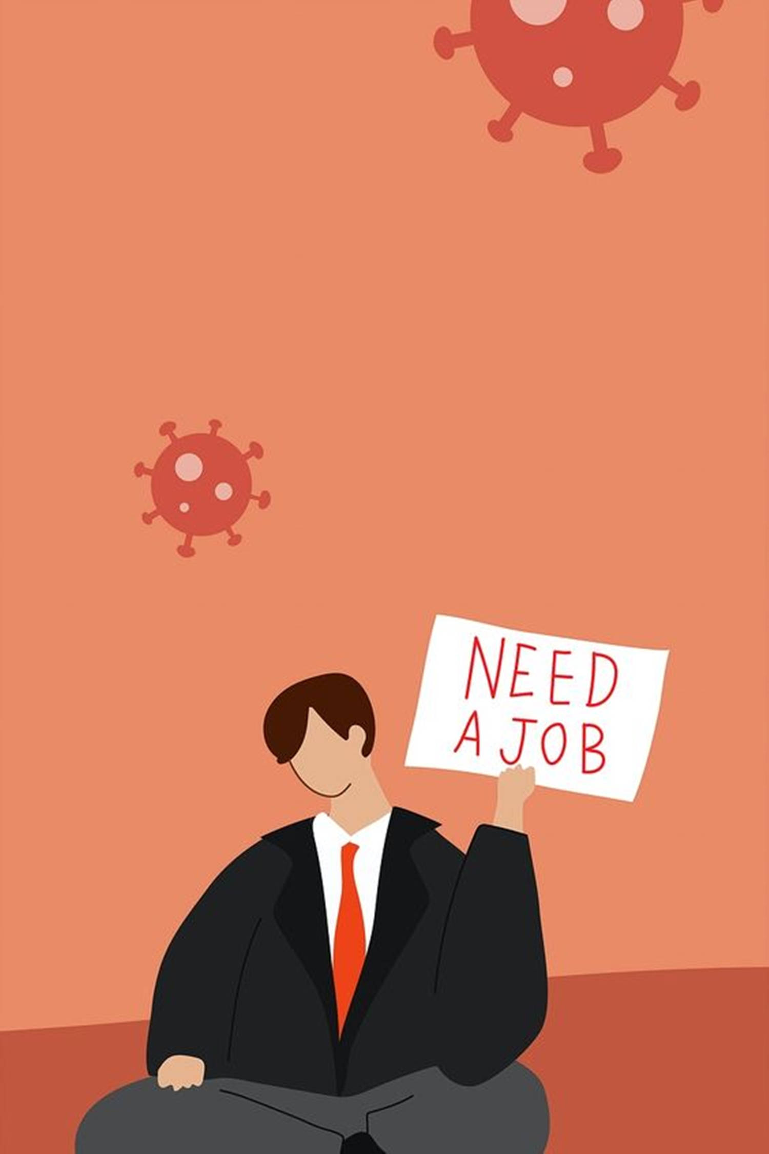 Hombre Sosteniendo Cartel de Desempleo Fondos de pantalla