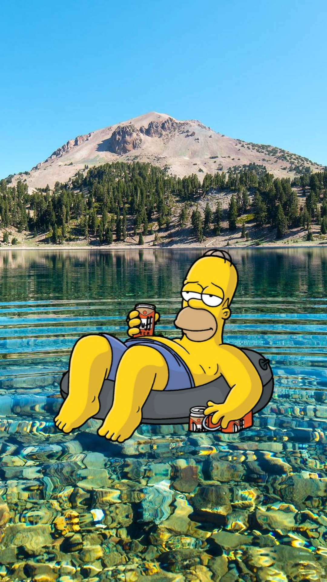 Homer divertido en un lago estético Fondos de pantalla