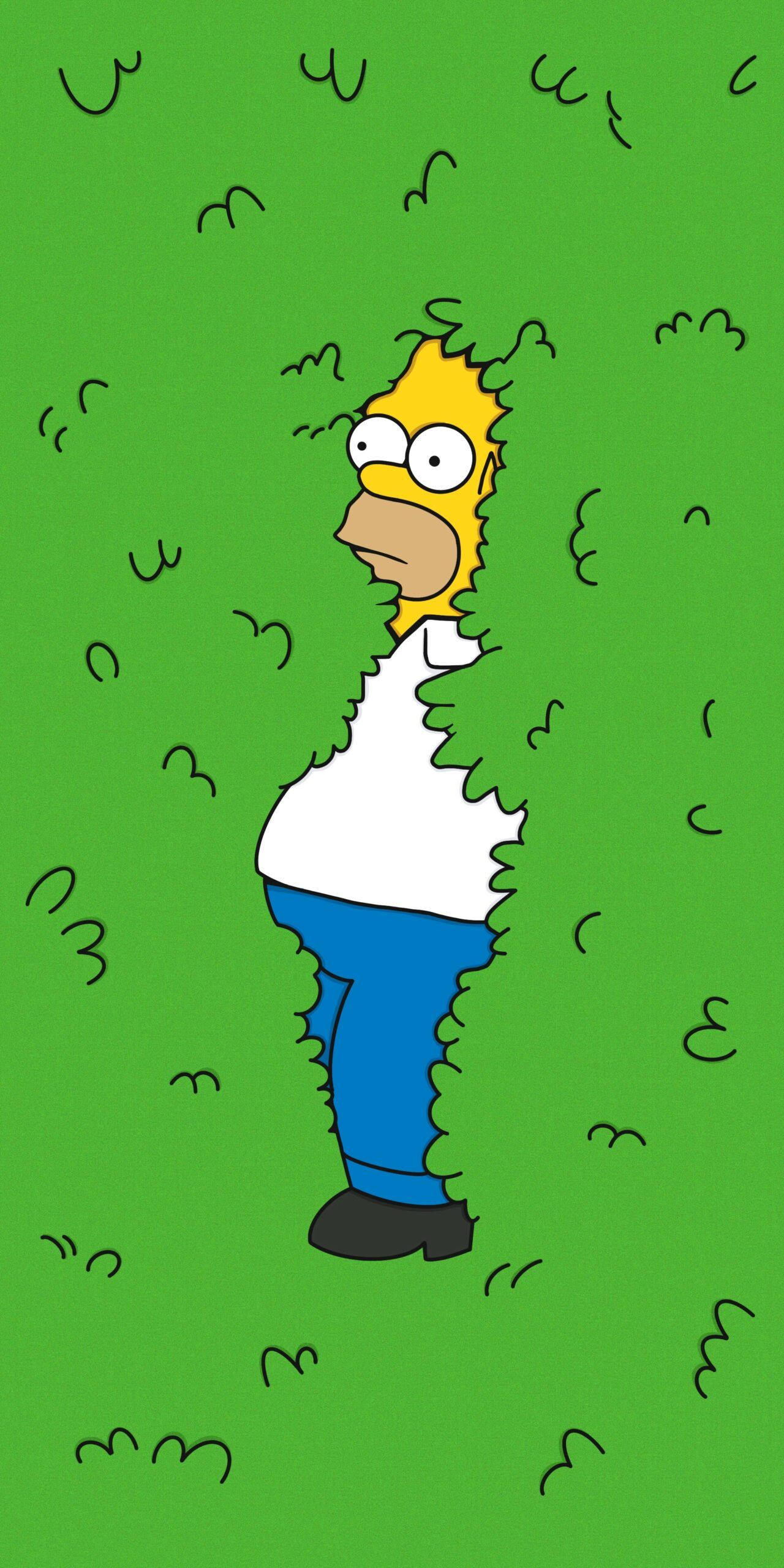 Homer Simpson divertido en el bosque Fondos de pantalla