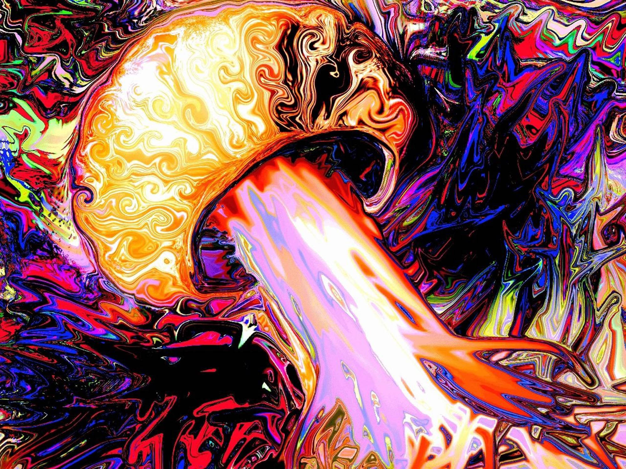 Hongo estético psicodélico oscuro Fondos de pantalla