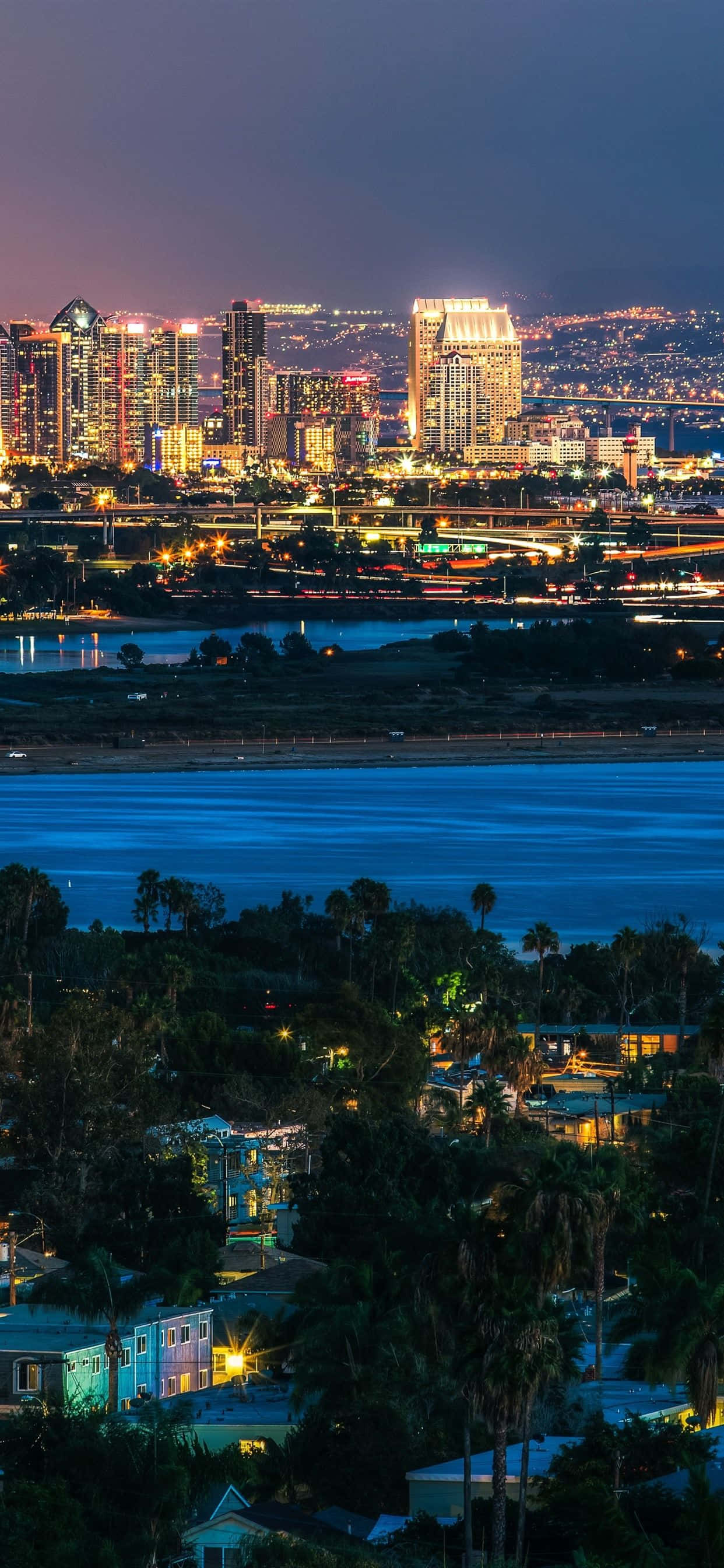 horizonte de San Diego de noche Fondos de pantalla