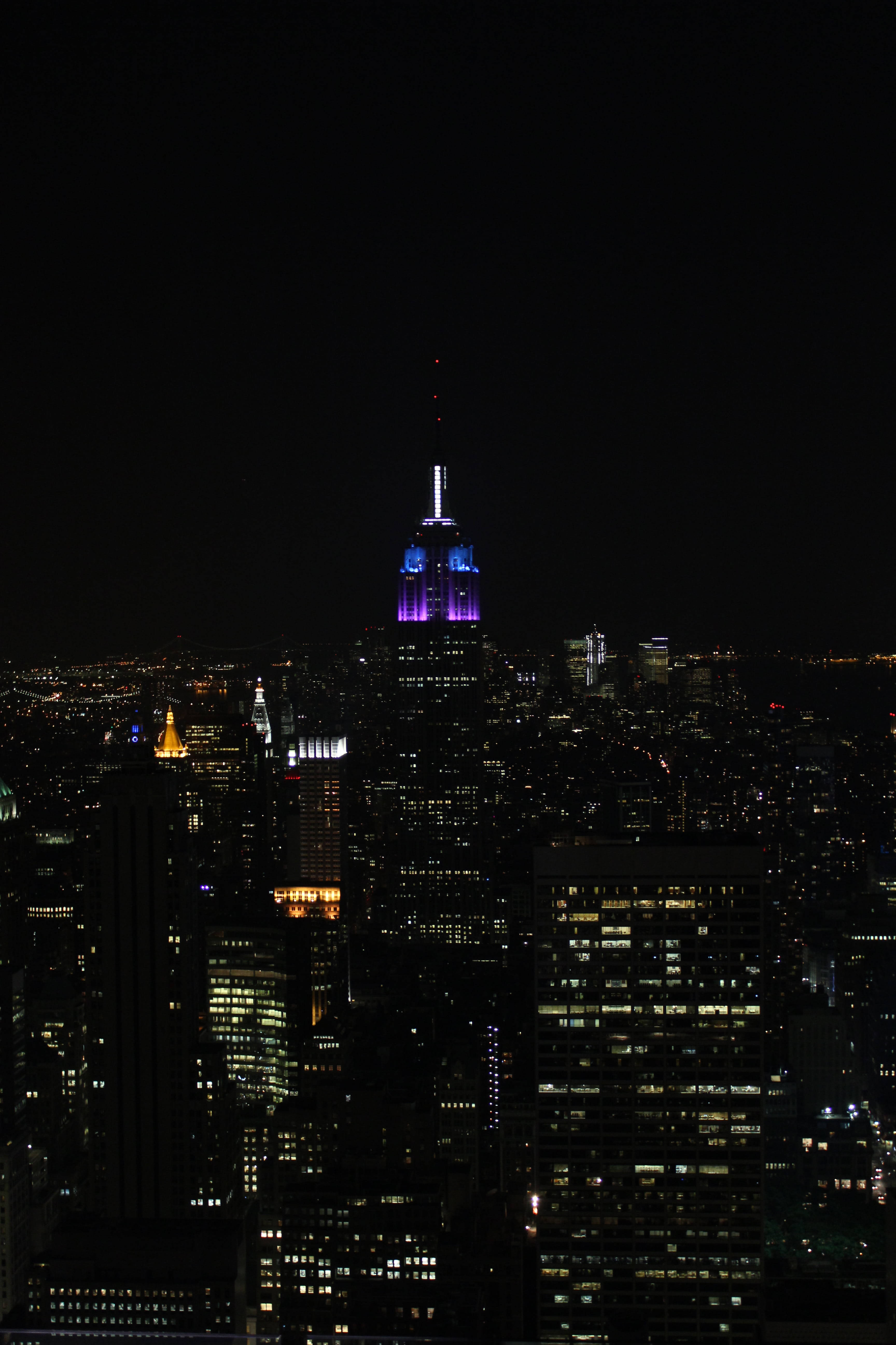 Horizonte Nocturno del Empire State, Nueva York de Noche para Fondo de iPhone Fondos de pantalla