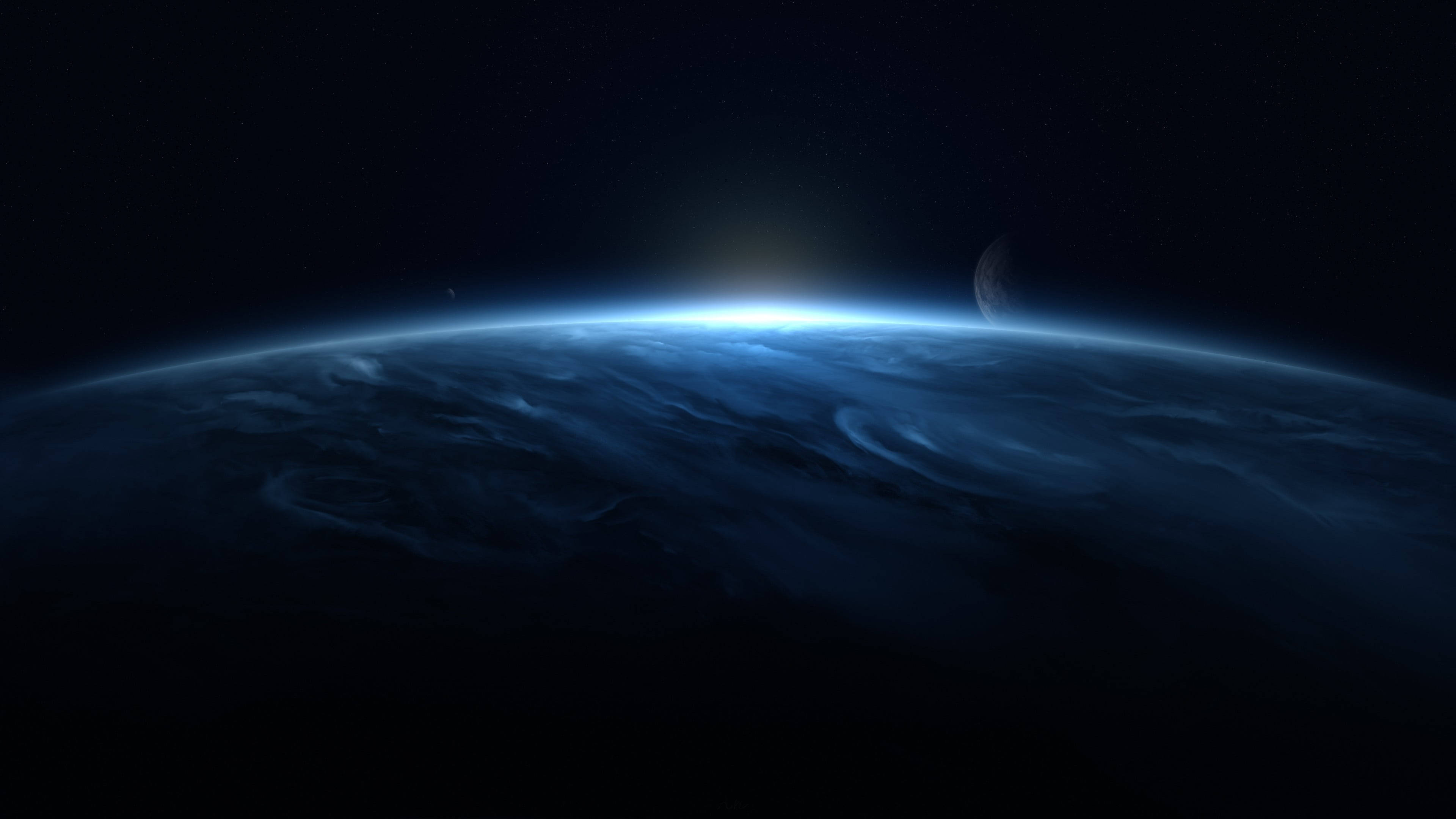 Horizonte Planetario Oscuro en 4K Ultra HD Fondos de pantalla