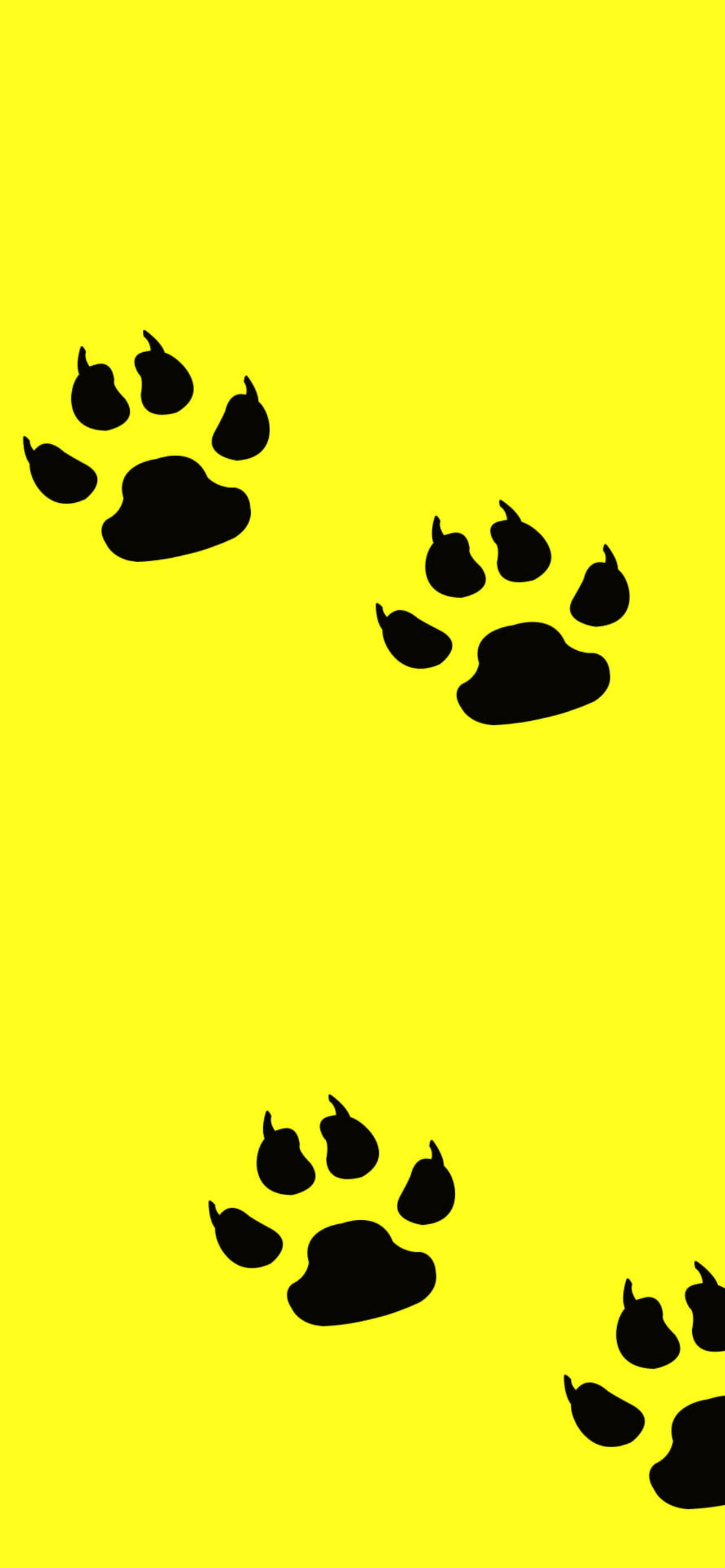 Huellas de Patas Negras Sobre Amarillo Fondos de pantalla