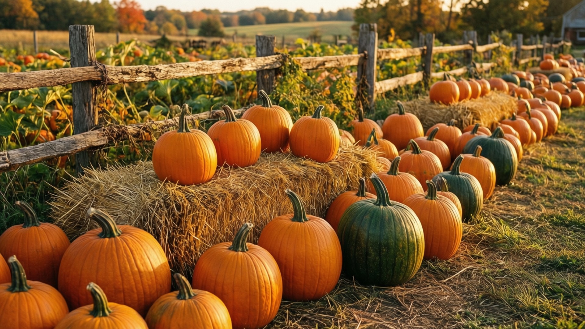 Huerto de Calabazas de Cosecha Fondos de pantalla