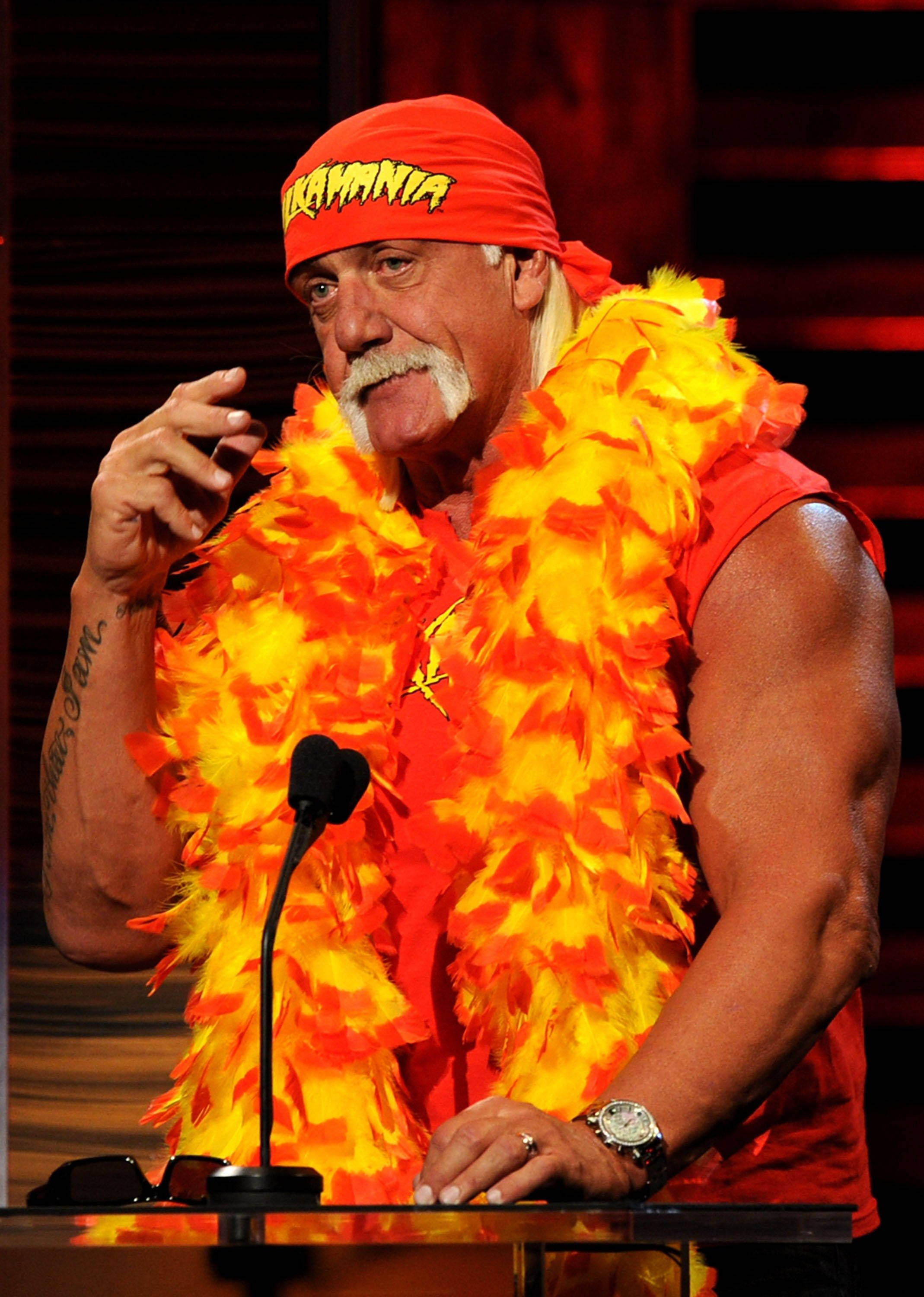 Hulk Hogan con boa de plumas Fondos de pantalla