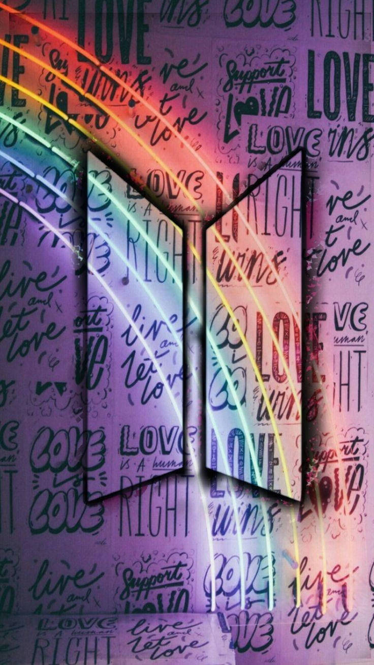 I Purple You BTS Arcoíris Neón Fondos de pantalla