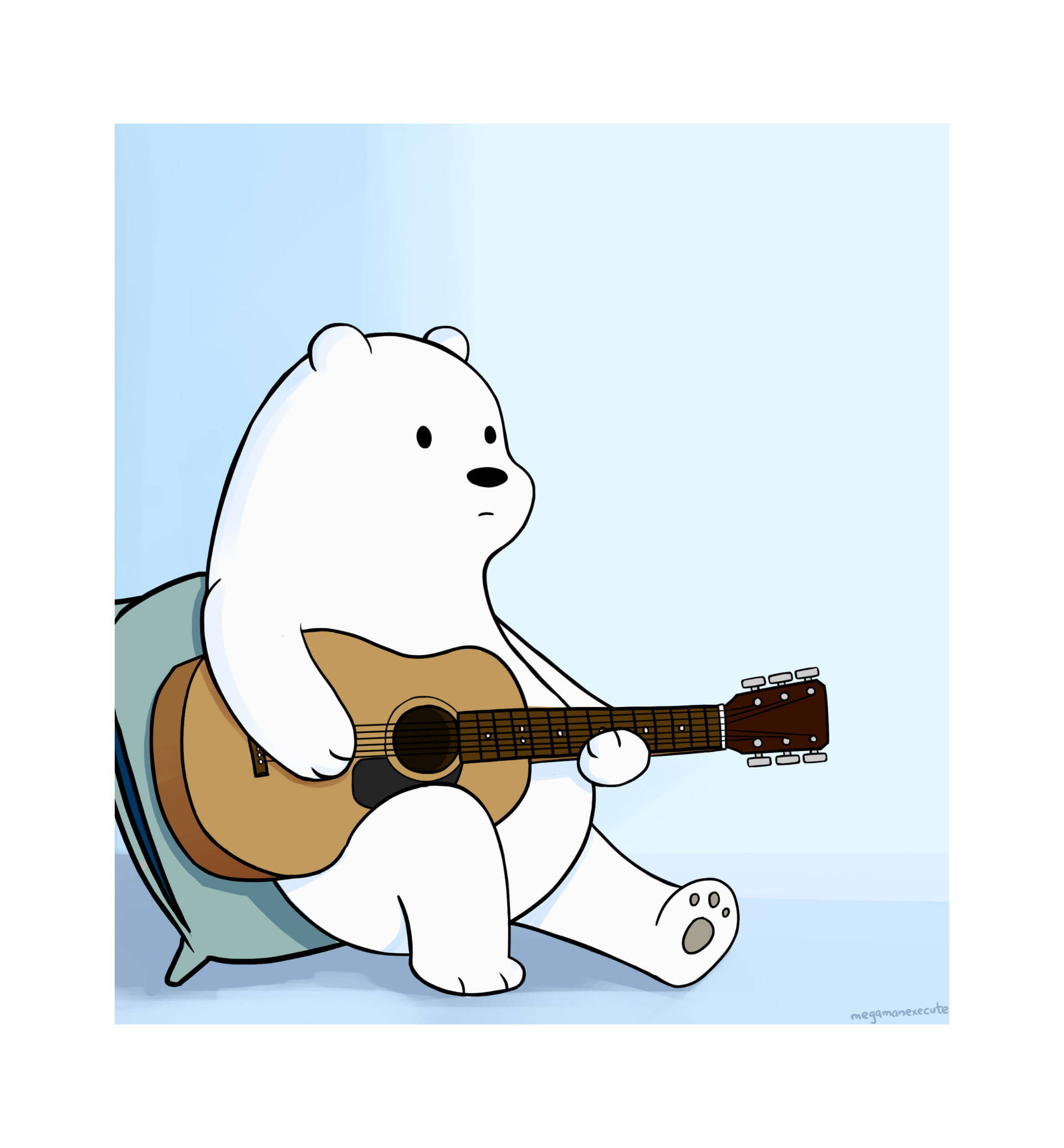 Ice Bear de We Bare Bears Tocando la Guitarra Fondos de pantalla