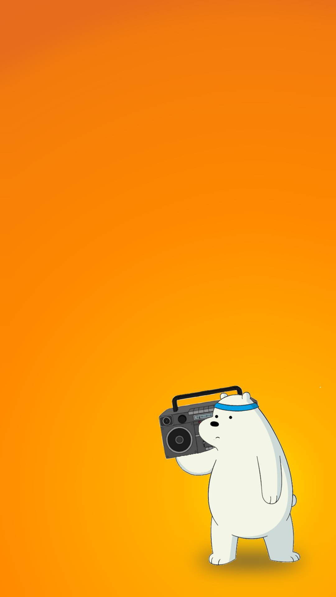 Ice Bear We Bare Bears Boombox Naranja Estética Fondos de pantalla