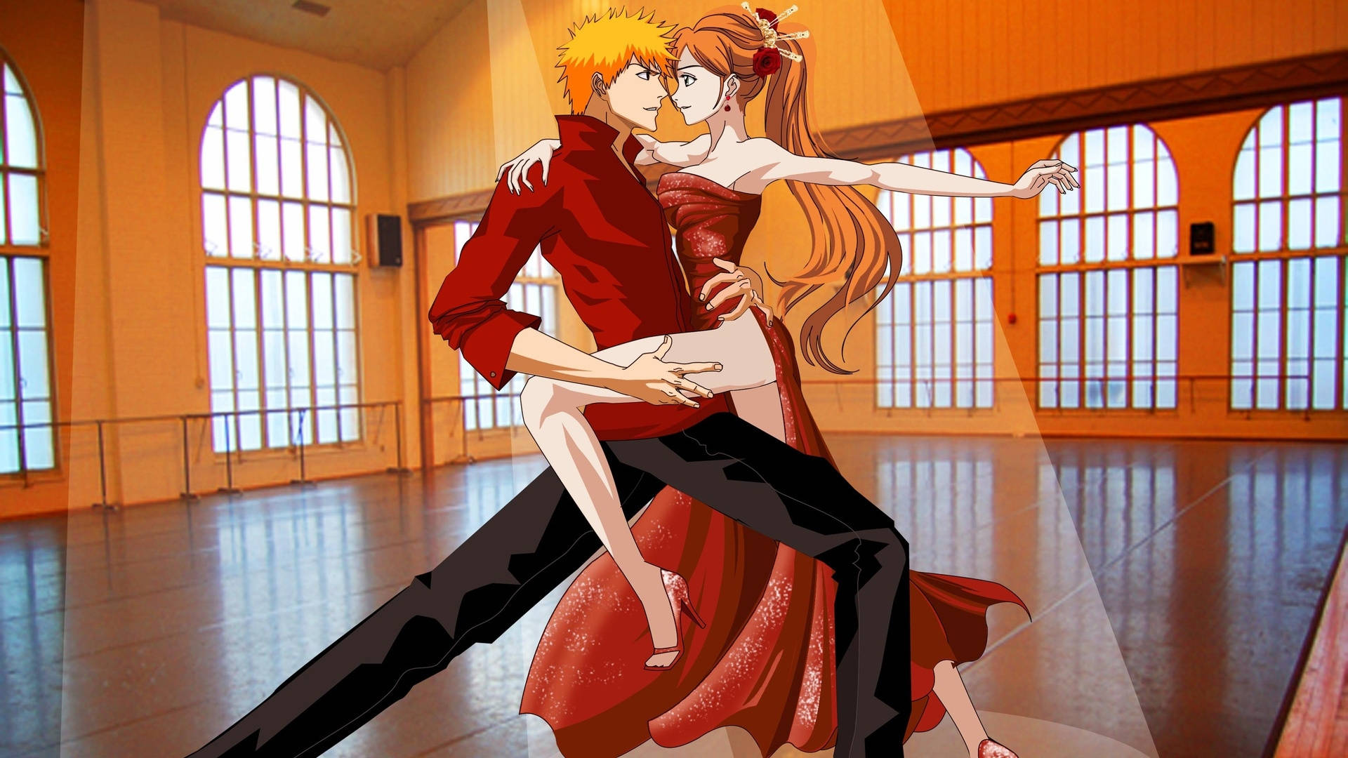 Ichigo e Inoue bailando tango anime Fondos de pantalla