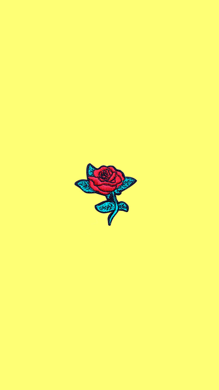 Icono de rosa estético amarillo pastel lindo Fondos de pantalla