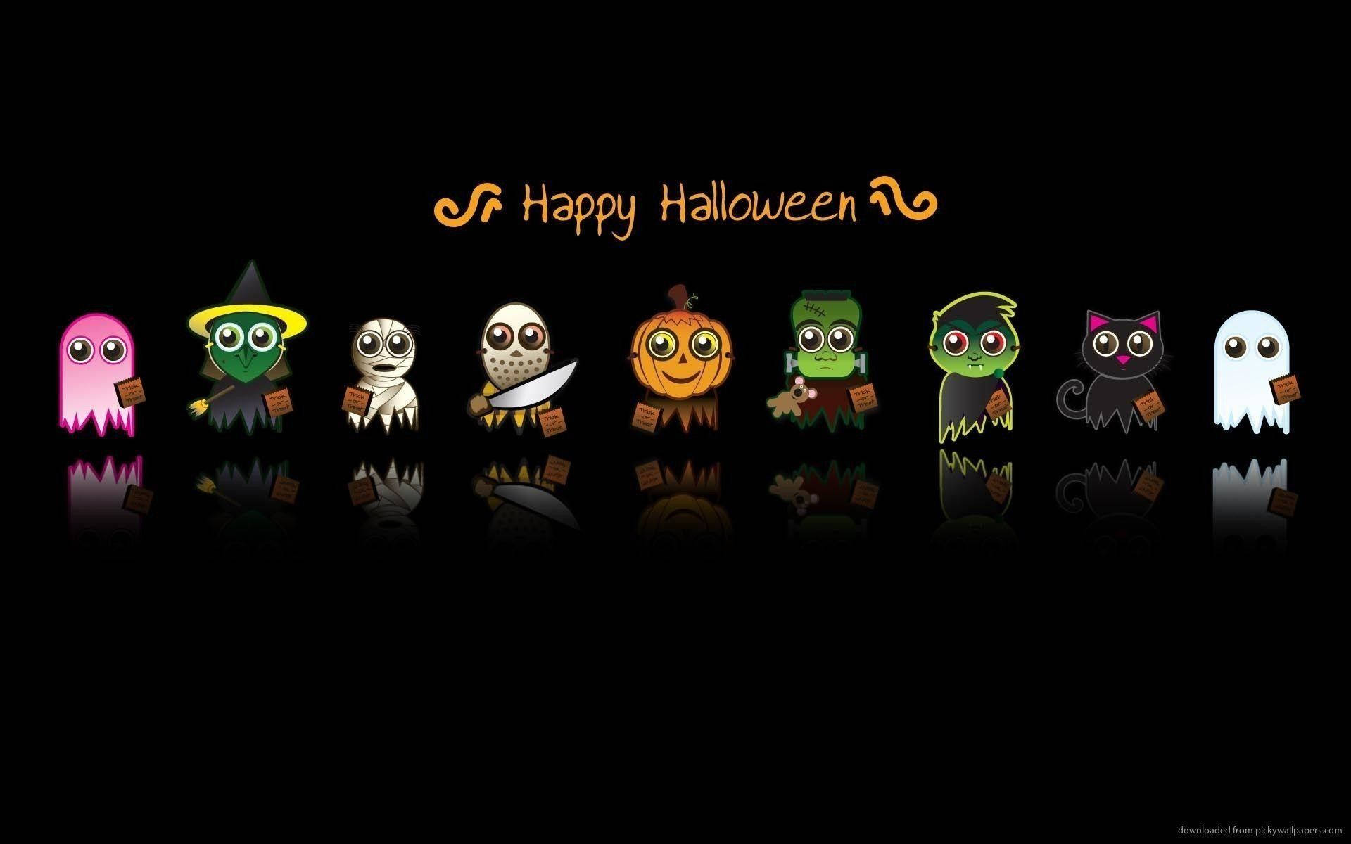 Íconos Populares de Halloween con Estética Tierna Fondos de pantalla