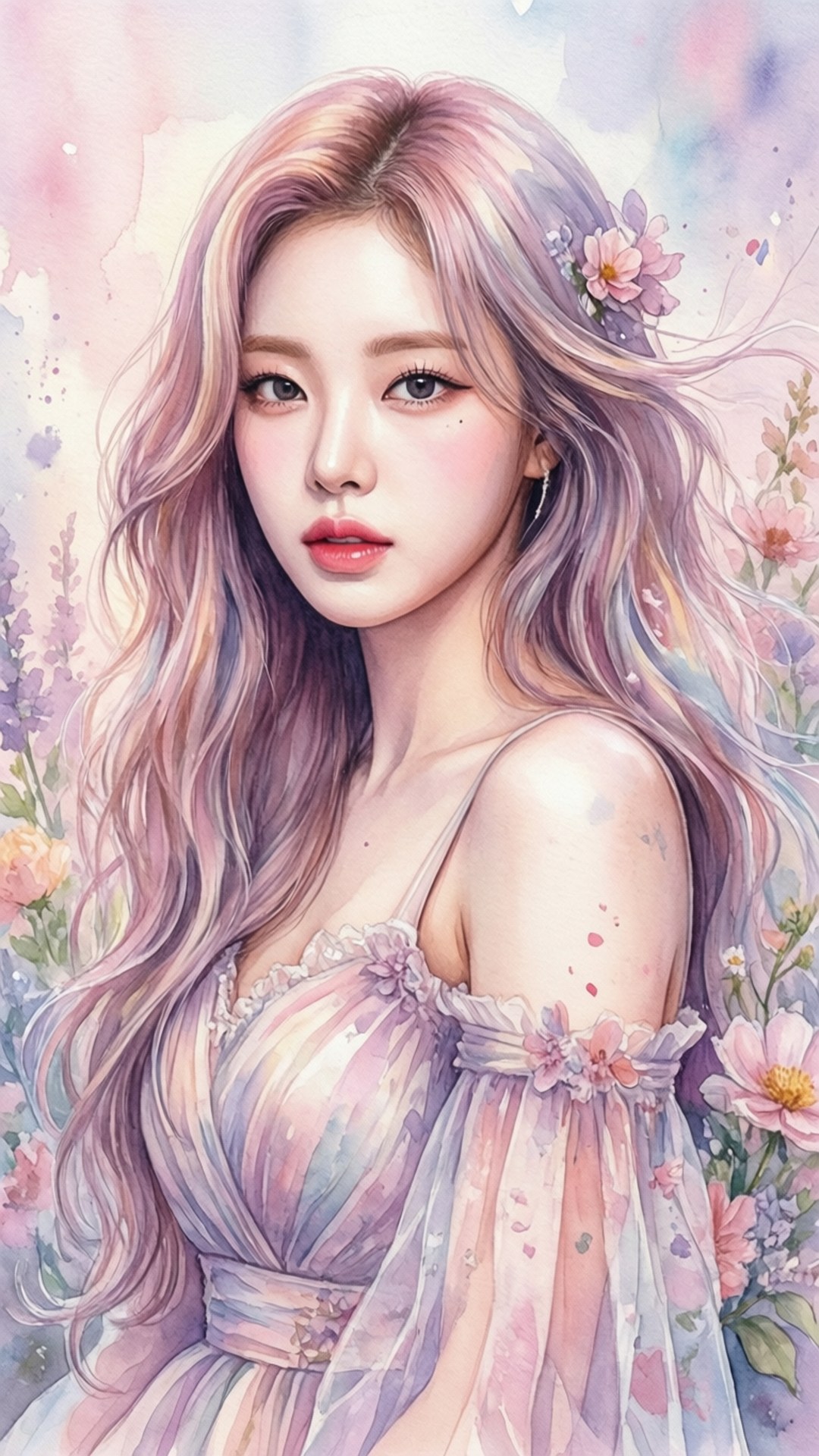 Ídolo de Kpop en acuarela Fondos de pantalla